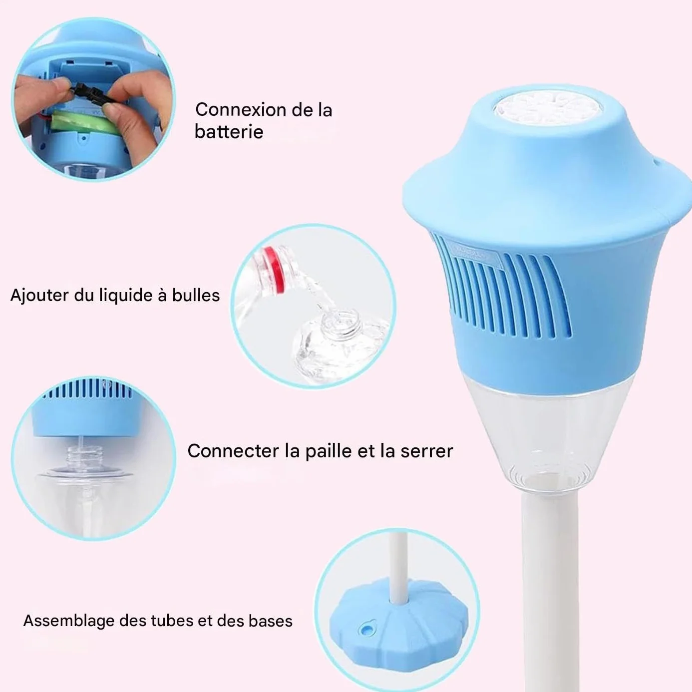 Lantern de machine à bulles, lampe de jardin torche à bulles avec lumière et musique rechargeable sans fil