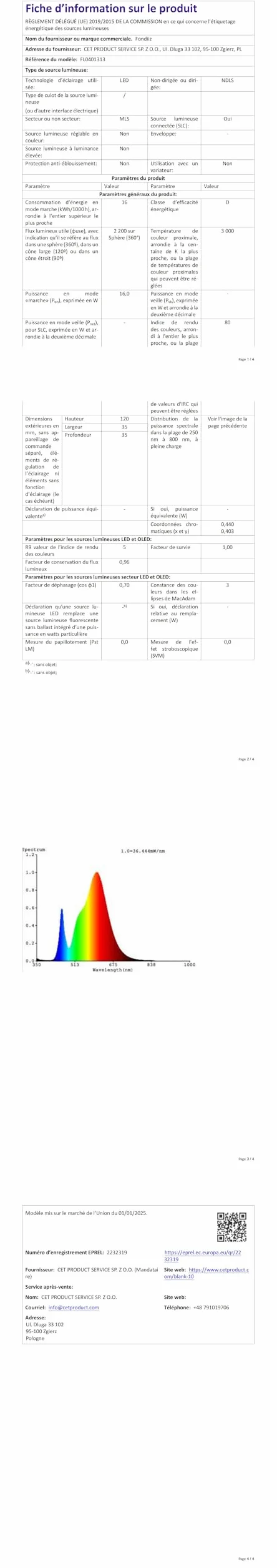 Fondiiz Ampoule LED E27 Blanc Chaud 3000K 16W 2200LM Équivalent 200W Halogène 220-240V Non-dimmable Lot de 4