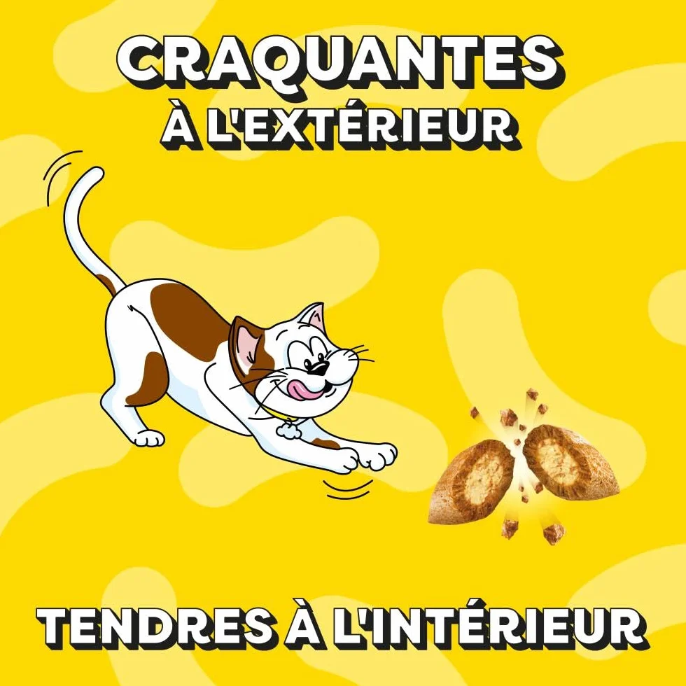 Friandises pour Chat et Chaton au Canard - Lot de 6 Sachets de 60g - Croquantes Tendres