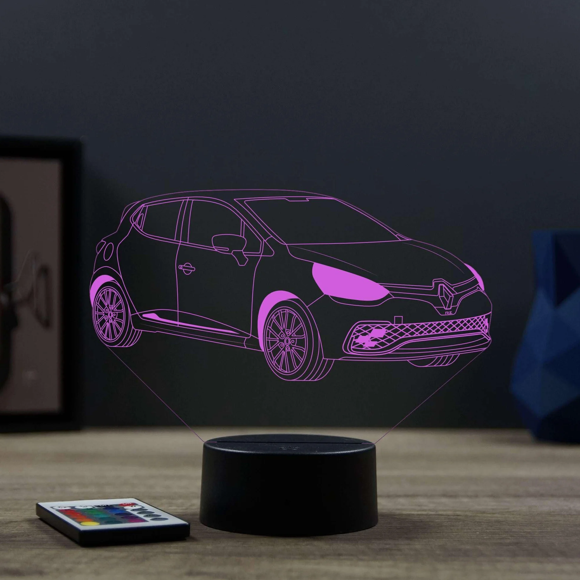 Le Illusion 3D Renault Clio 4 RS Veilleuse LED 16 Couleurs 4 Modes Télécommande Made in France
