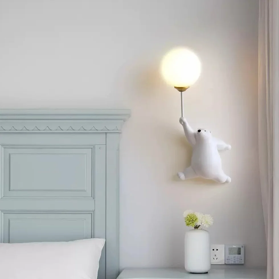 Applique murale ours dessin animé ballon G9 pour chambre enfant