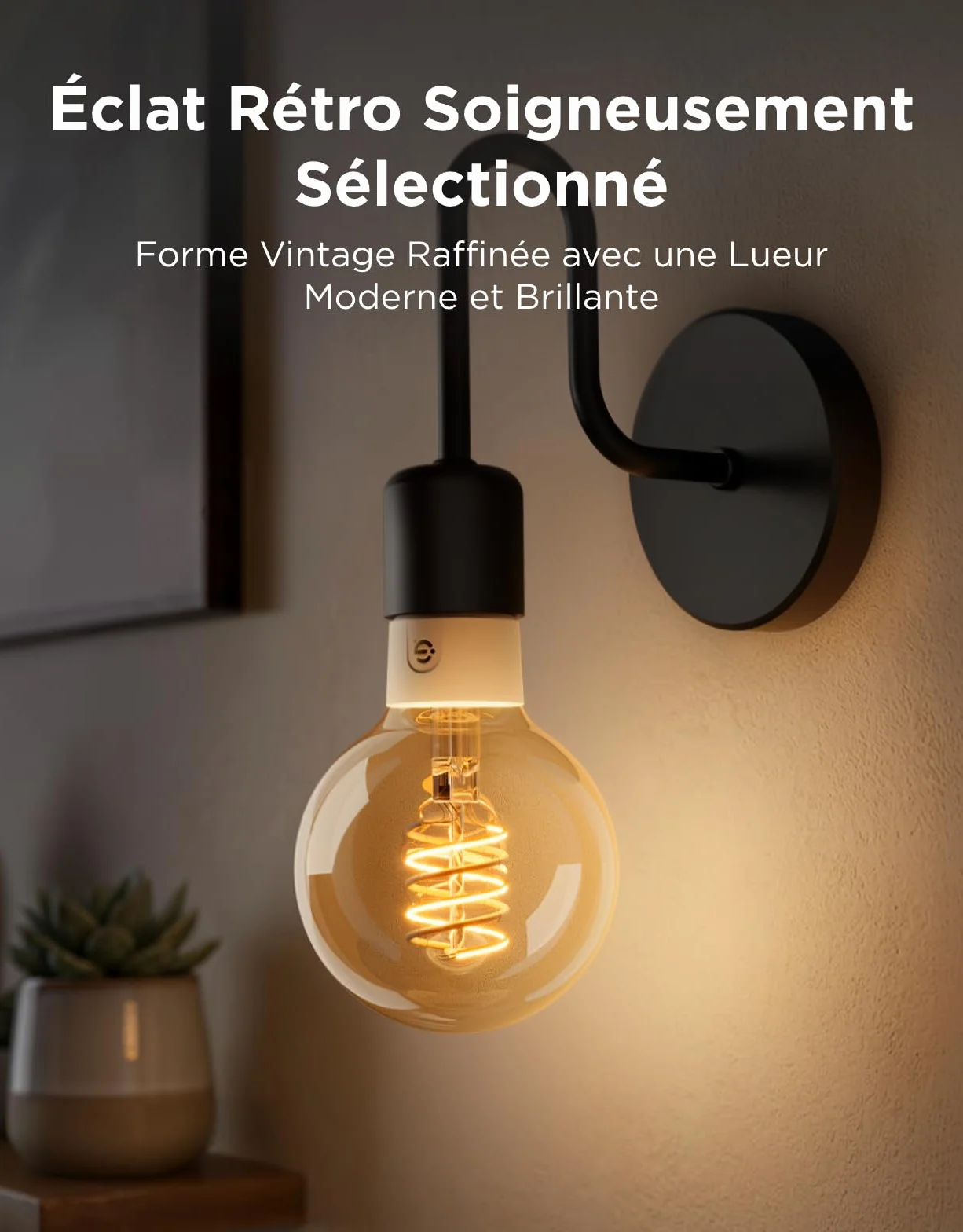 Govee Ampoule Connectée Edison E27 Lampe LED Vintage RGBWW G80 Compatible Matter Google Assistant Dimmable Lot de 2