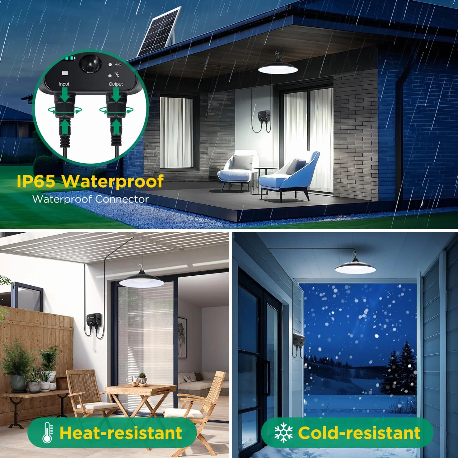 Lampe solaire extérieure 70W IP65 avec détecteur de mouvement et télécommande Aigostar