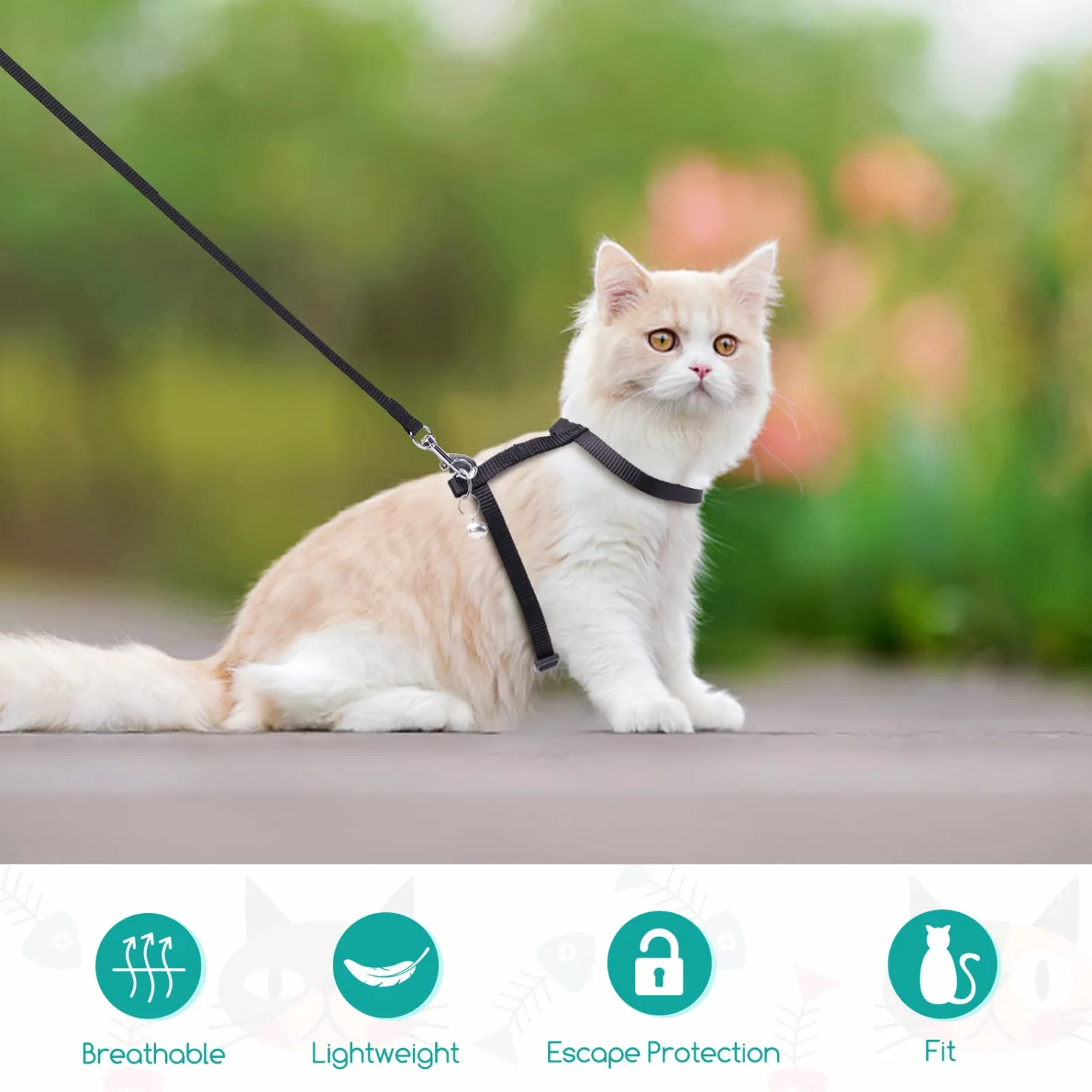 Nobleza Harnais et Laisse pour Chat Réglable Résistant à l'Évasion