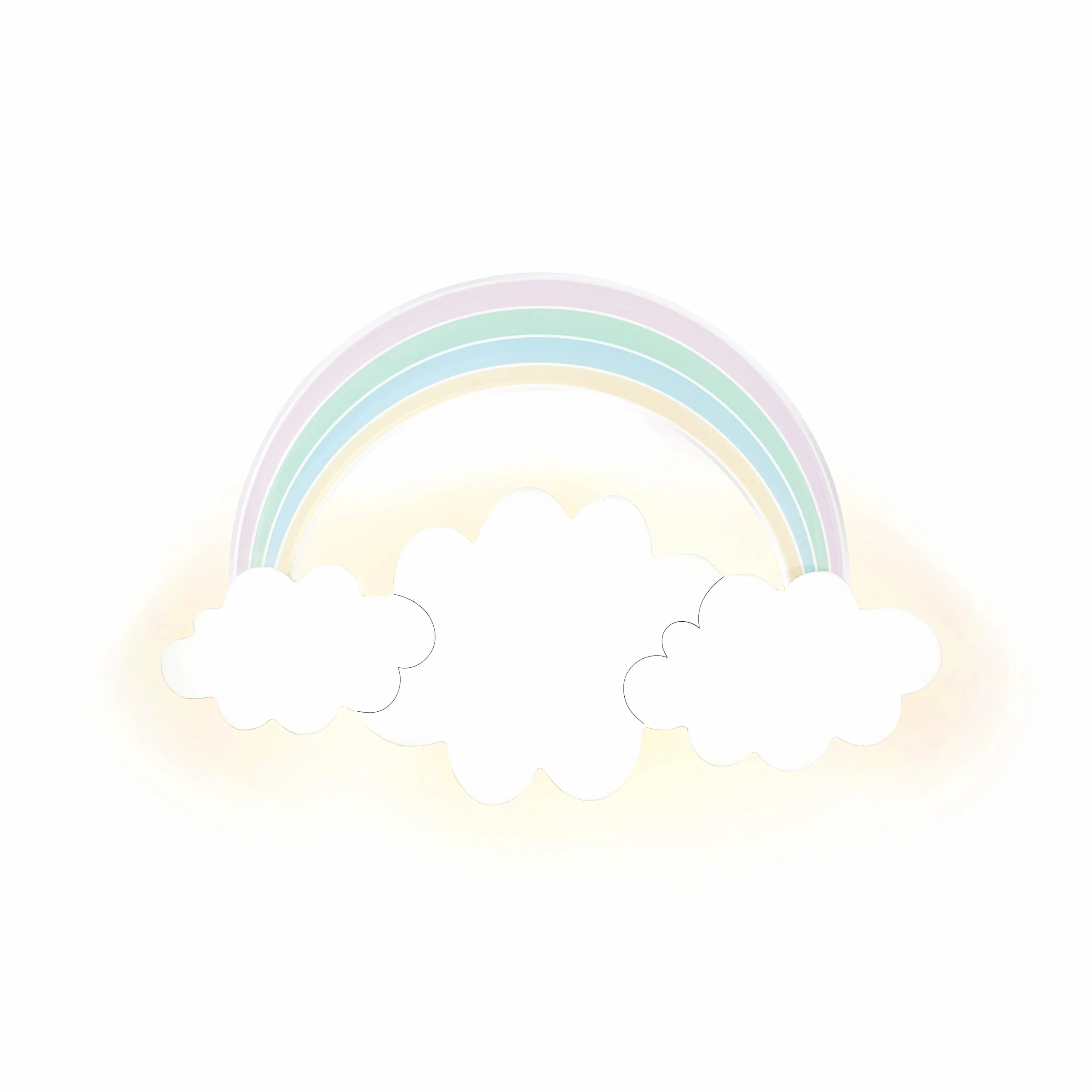 Lights4fun Applique Murale pour Enfant Nuage et Arc-en-Ciel LED Blanc Chaud à Piles
