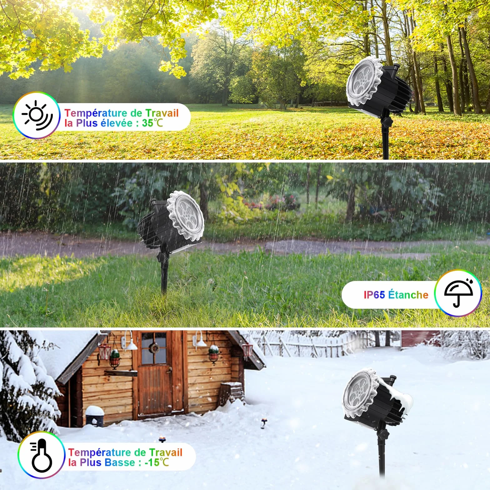 Projecteur Noël Extérieur Intérieur Étanche 12 HD Diapositives Télécommande Lampe Flocon Neige Décoration Halloween Anniversaire
