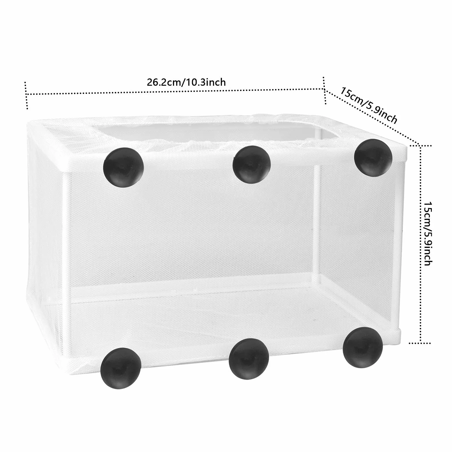 Boîte d'isolation de Poisson pour Aquarium, Filet d'écloserie Grande Taille, Incubateur à Poissons avec Ventouses 26,2x15x15cm