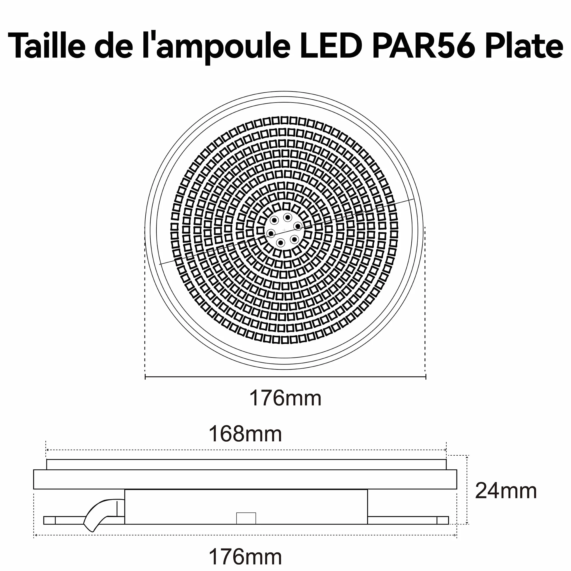 Projecteur Piscine LED 35W PAR56 RGB Dimmable IP68 12V AC Lot de 2