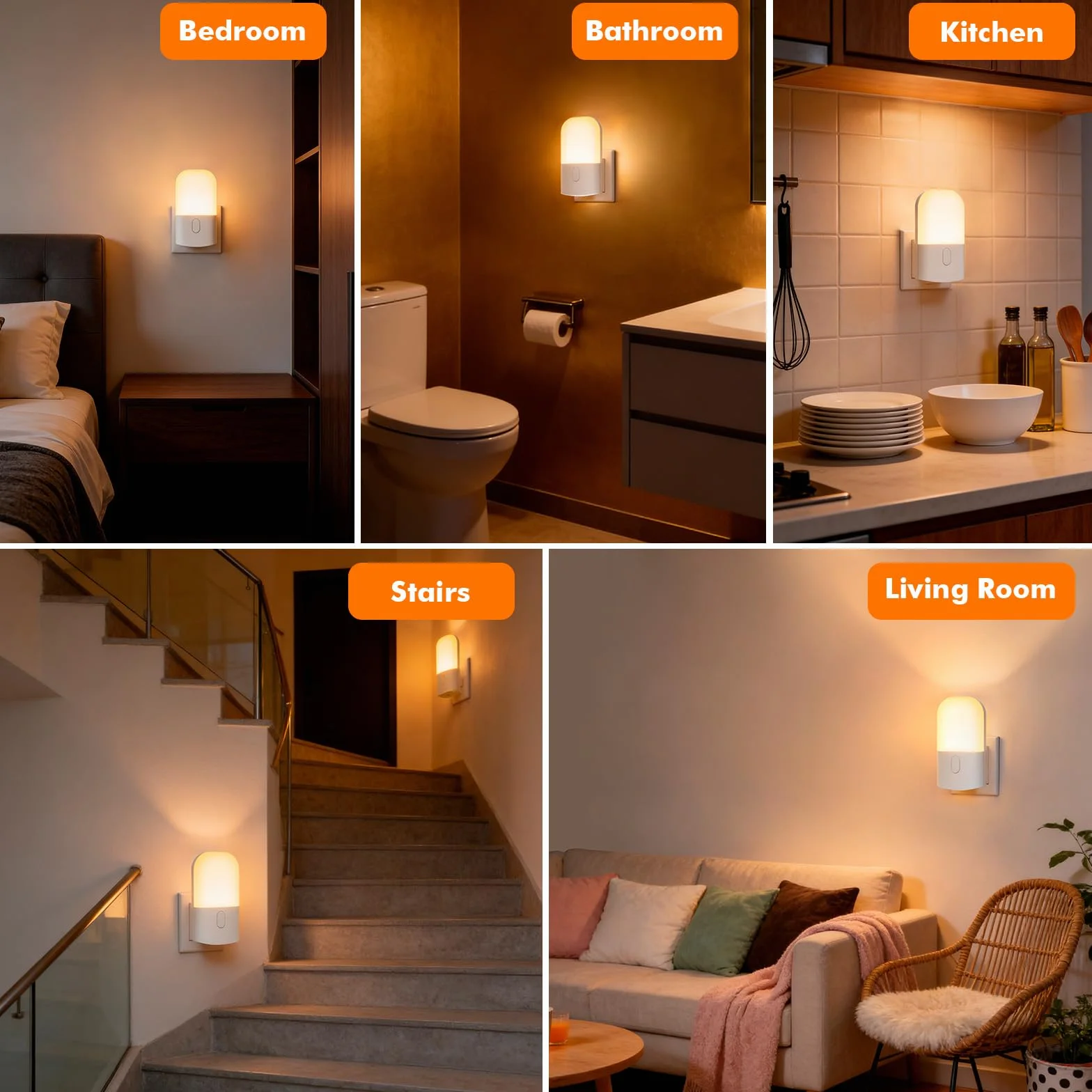 GRIFEMA GD101-1 Veilleuse Enfant Prise Électrique 3 Niveaux Réglage Luminosité Blanc Chaud