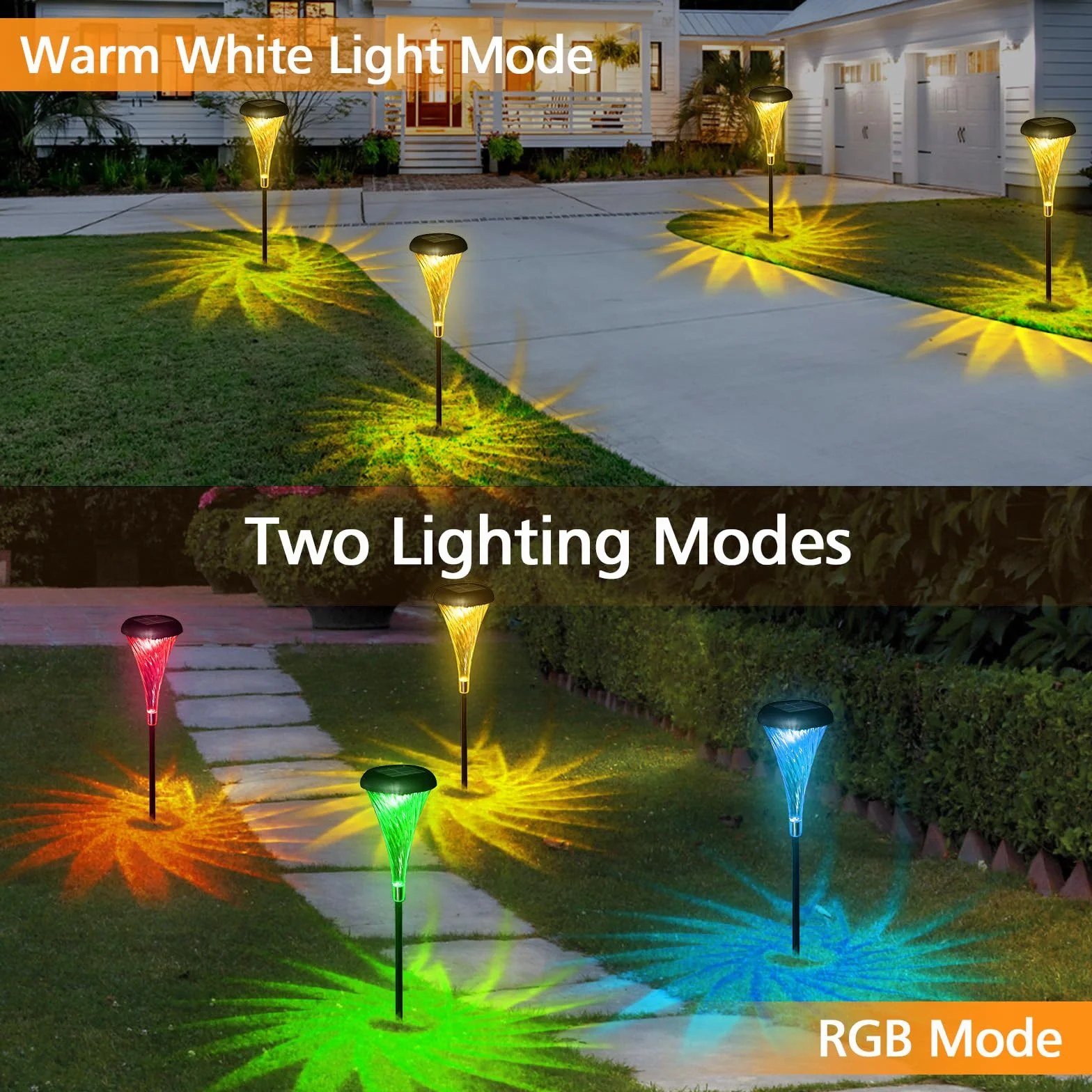 Joltix Lampe Solaire Extérieur Jardin 4 Pack LED Colorée Blanche Chaude Étanche Allée Patio