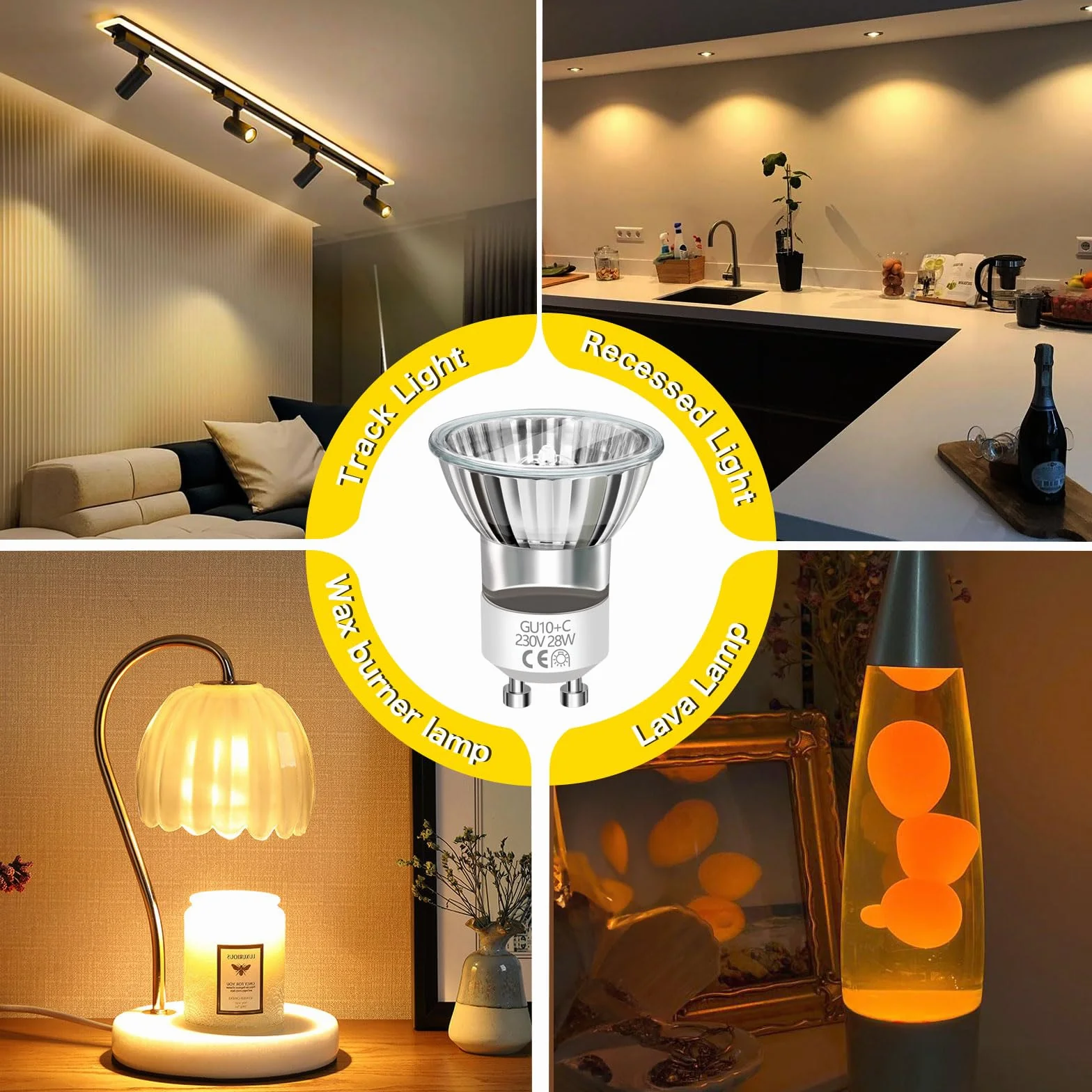 Ampoule Lampe Lave Mini GU10 28W 230V Dimmable 330LM Blanc Chaud 2800K MR11 Lot de 2
