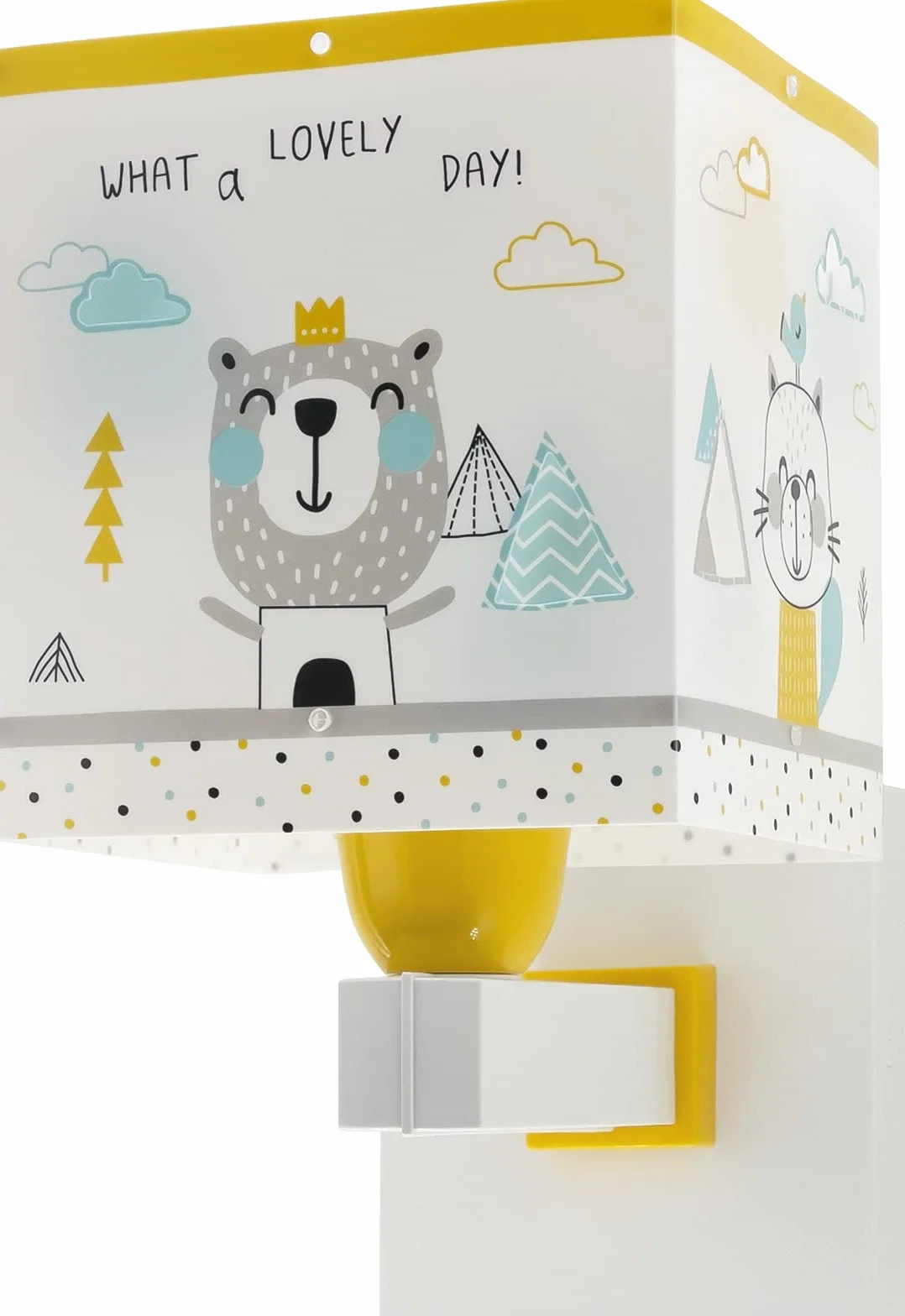 Dalber Applique Murale Enfant Hello Little Animaux Renard Ours Raton Laveur Lapin Multicolore E27