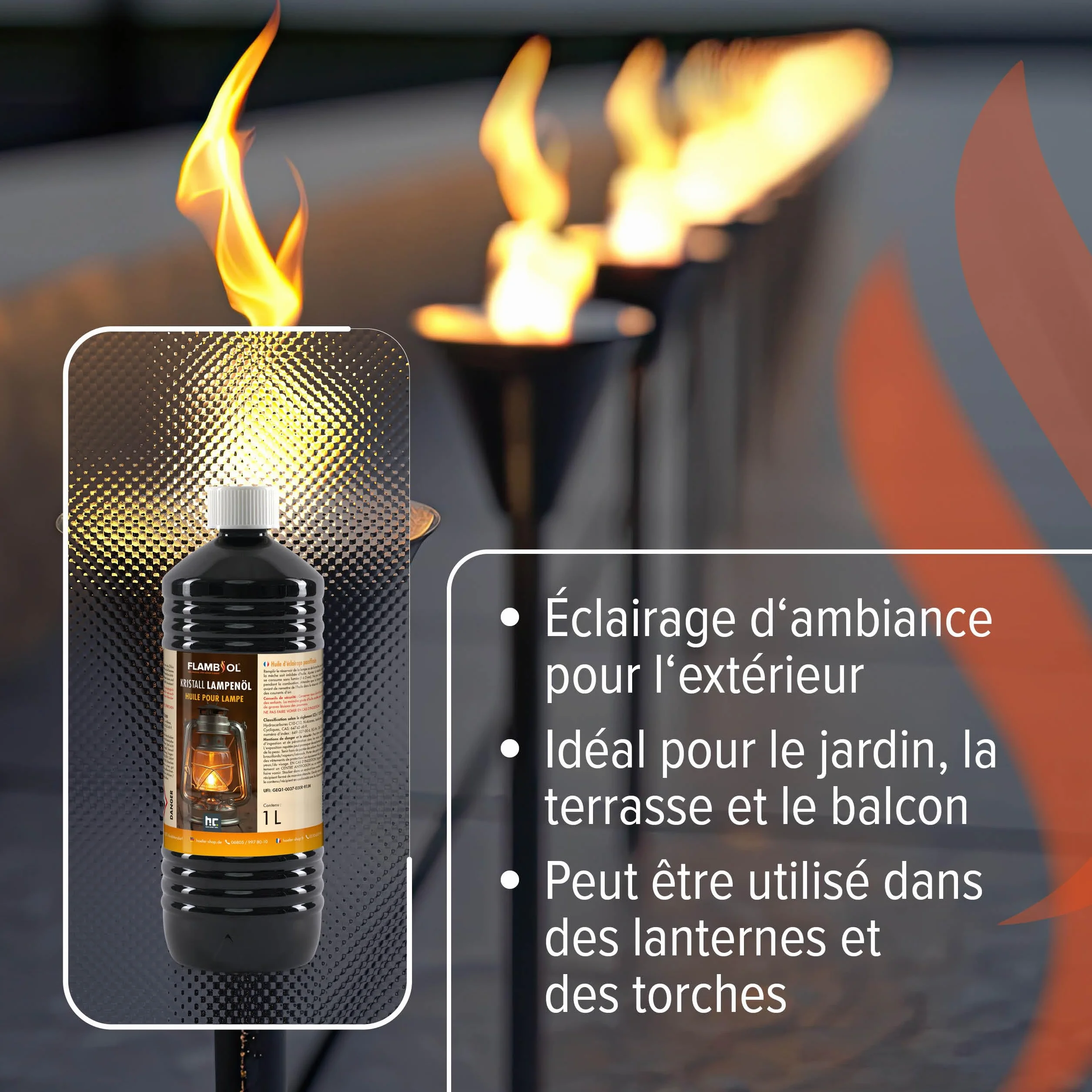 Höfer Chemie FLAMBIOL® Huile pour Lampes à pétrole 1 L