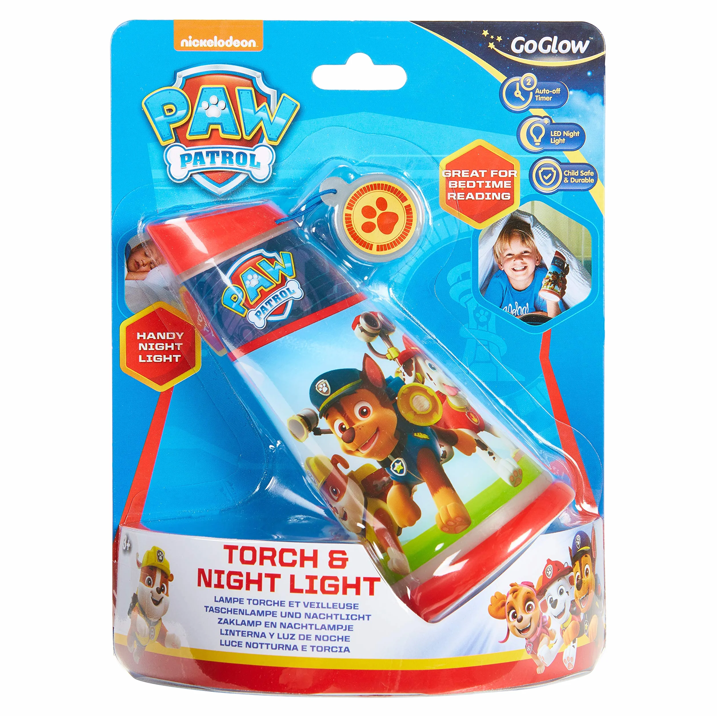 Worlds Apart 274PAW La Pat Patrouille Veilleuse Nomade GoGlow Plastique Bleu Rouge Vert