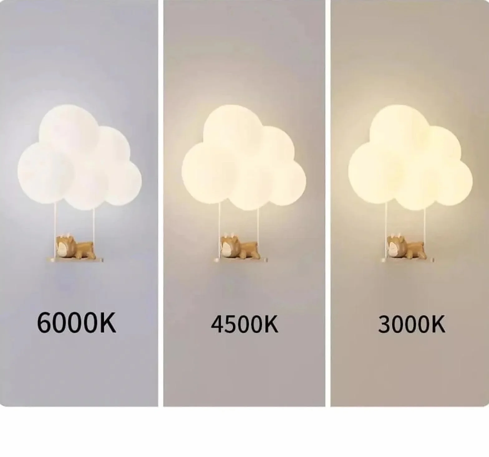 Applique murale enfant nuage LED décorative – Lampe murale chambre fille garçon veilleuse moderne