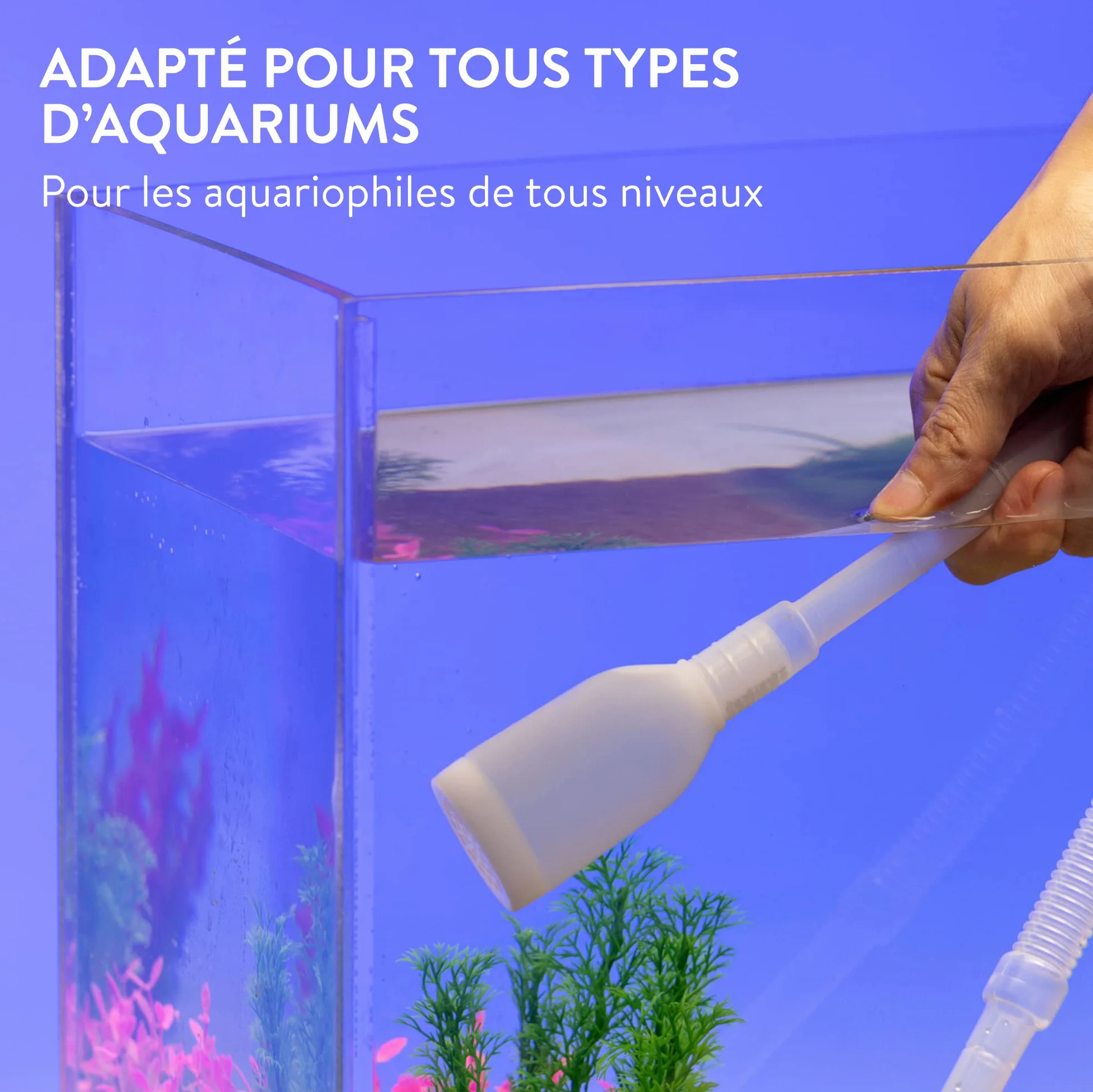 Luigi's Aspirateur Aquarium Kit Pompe Nettoyage Siphon Puissant Vidange Complète Filtre Gravier