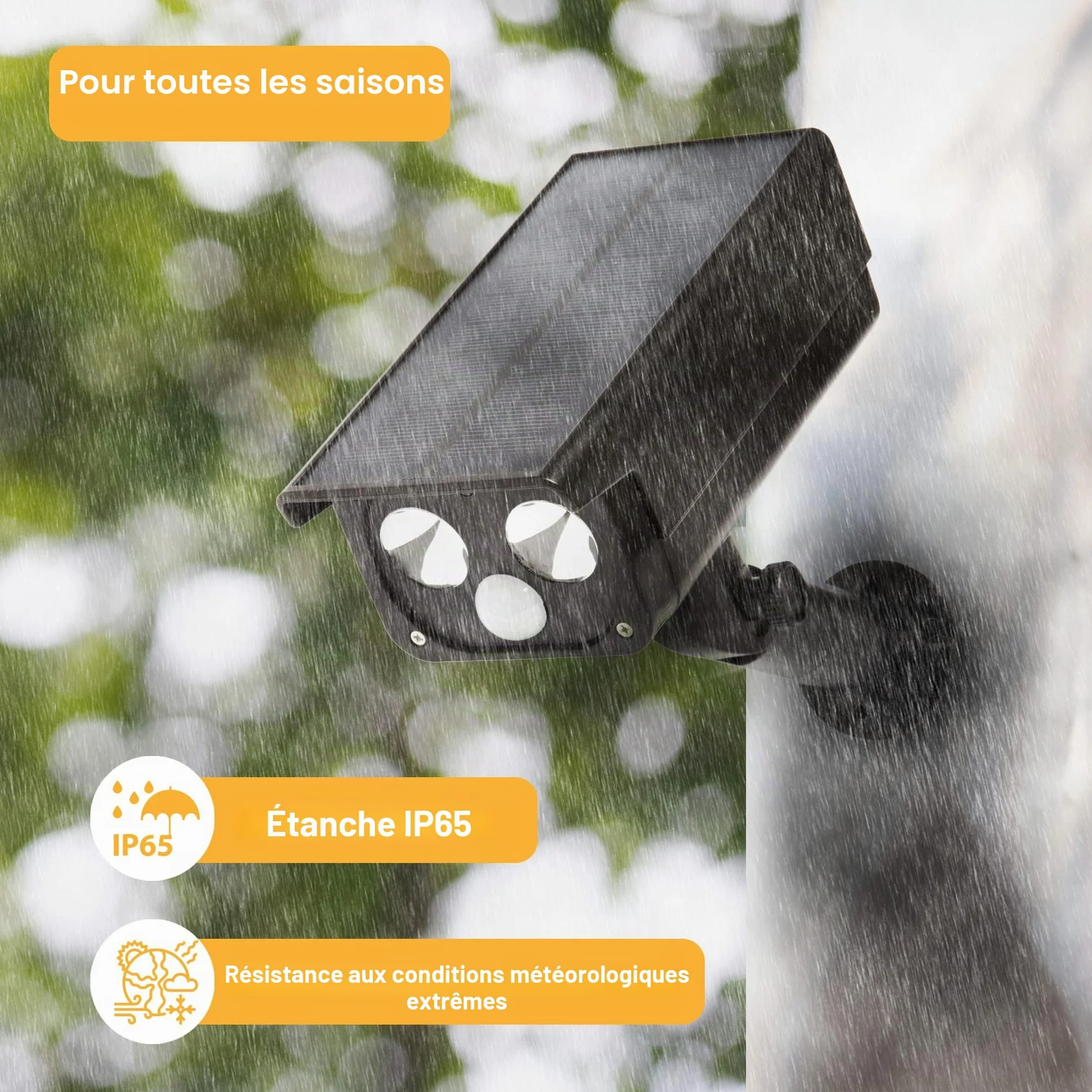 Proxinova Caméra Factice Extérieure Projecteur Solaire Détecteur de Mouvement PIR 1050 Lumens IP65