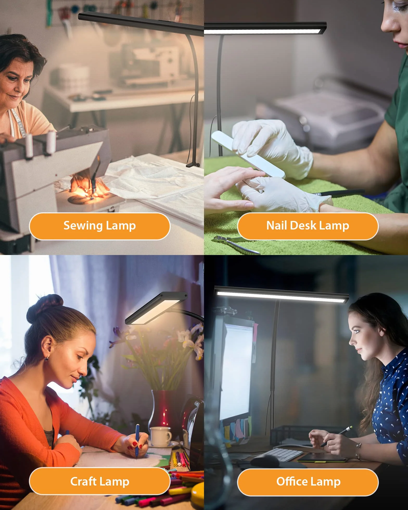 iFalarila 160 LED Lampe de Bureau avec Télécommande, Lampe de Table Flexible 360° USB, 70cm