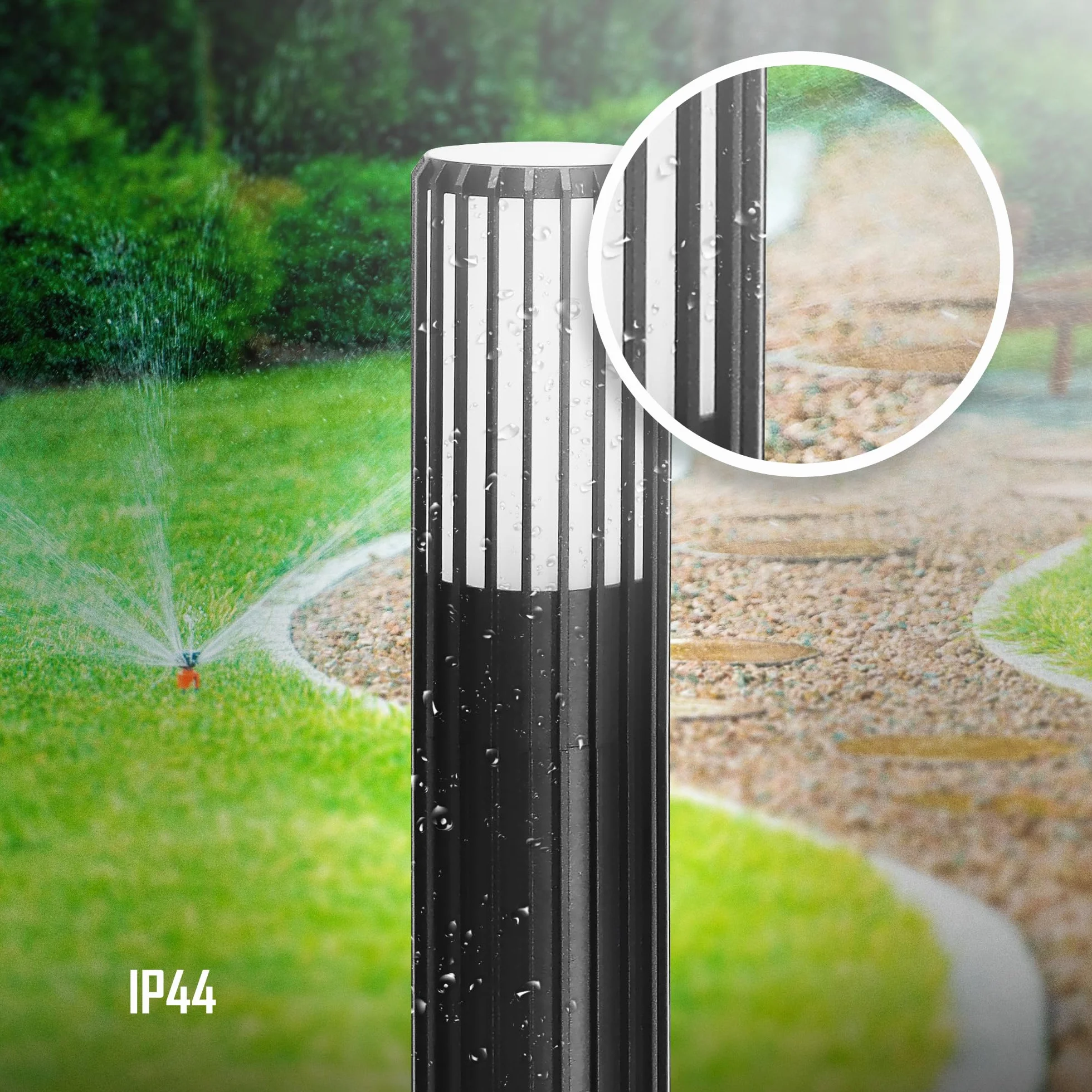Torrin Lampe de Jardin IP44 GU10 Aluminium EDO Borne d'Éclairage Extérieur 55 cm Noire