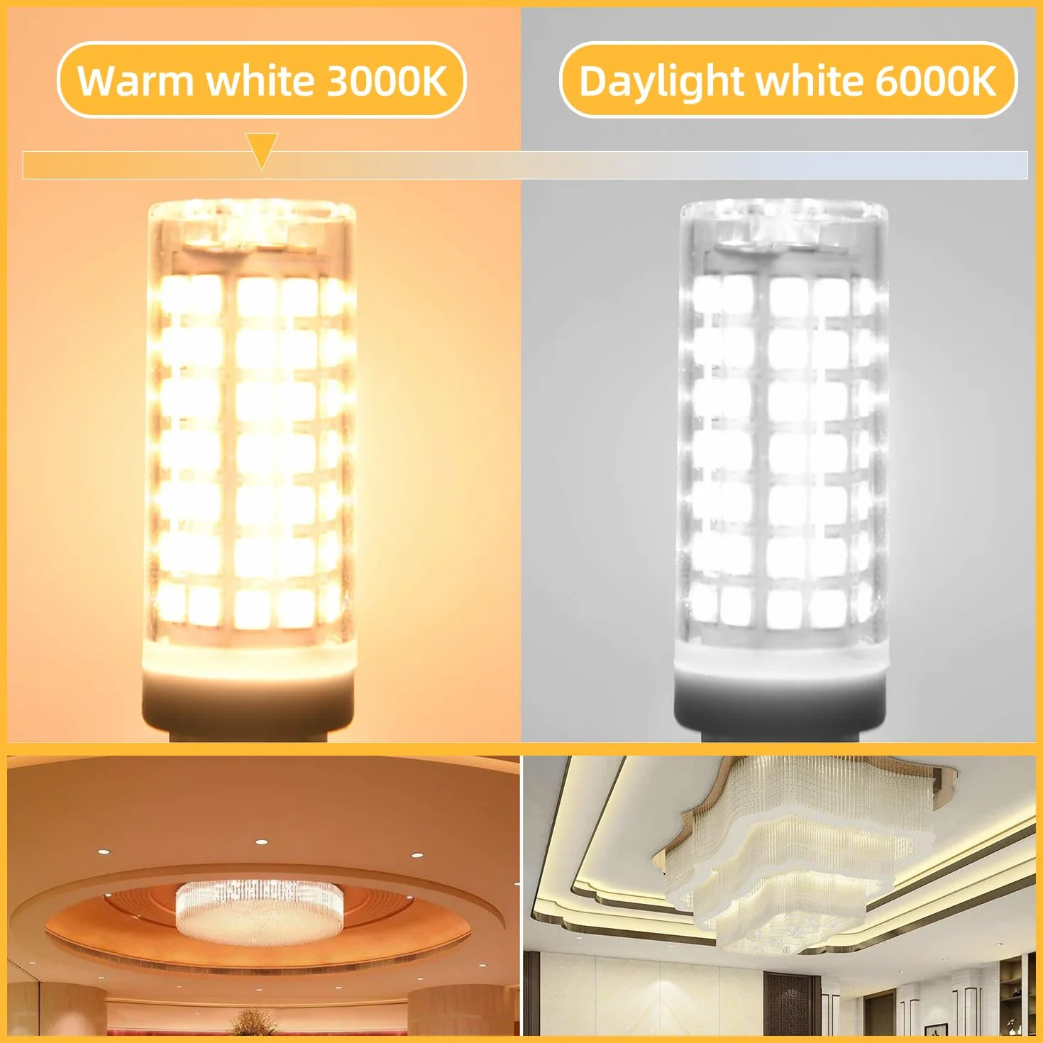 Ampoule LED G9 5W (5 pièces) équivaut à 40W halogène 500LM 3000K Blanc chaud 220V Non-dimmable