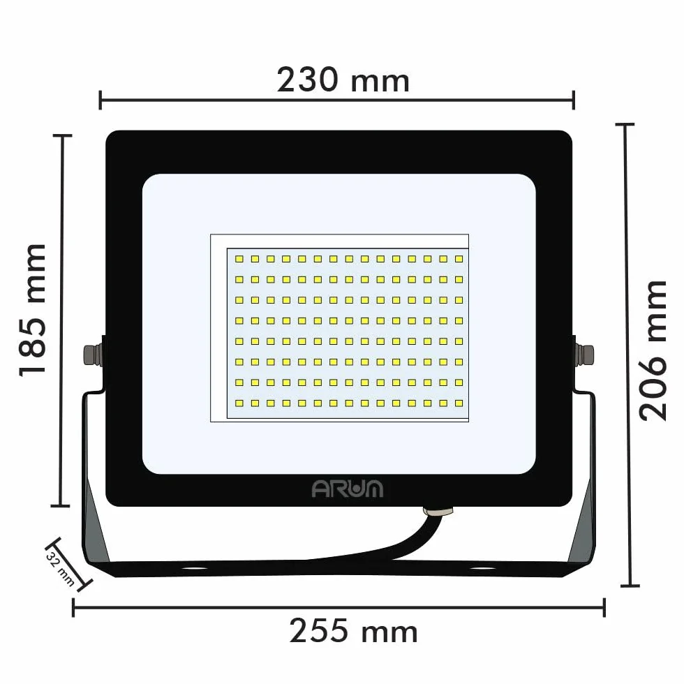 Arum Lot de 2 Projecteurs LED 100W Extérieur Blanc Naturel 4000K IP65