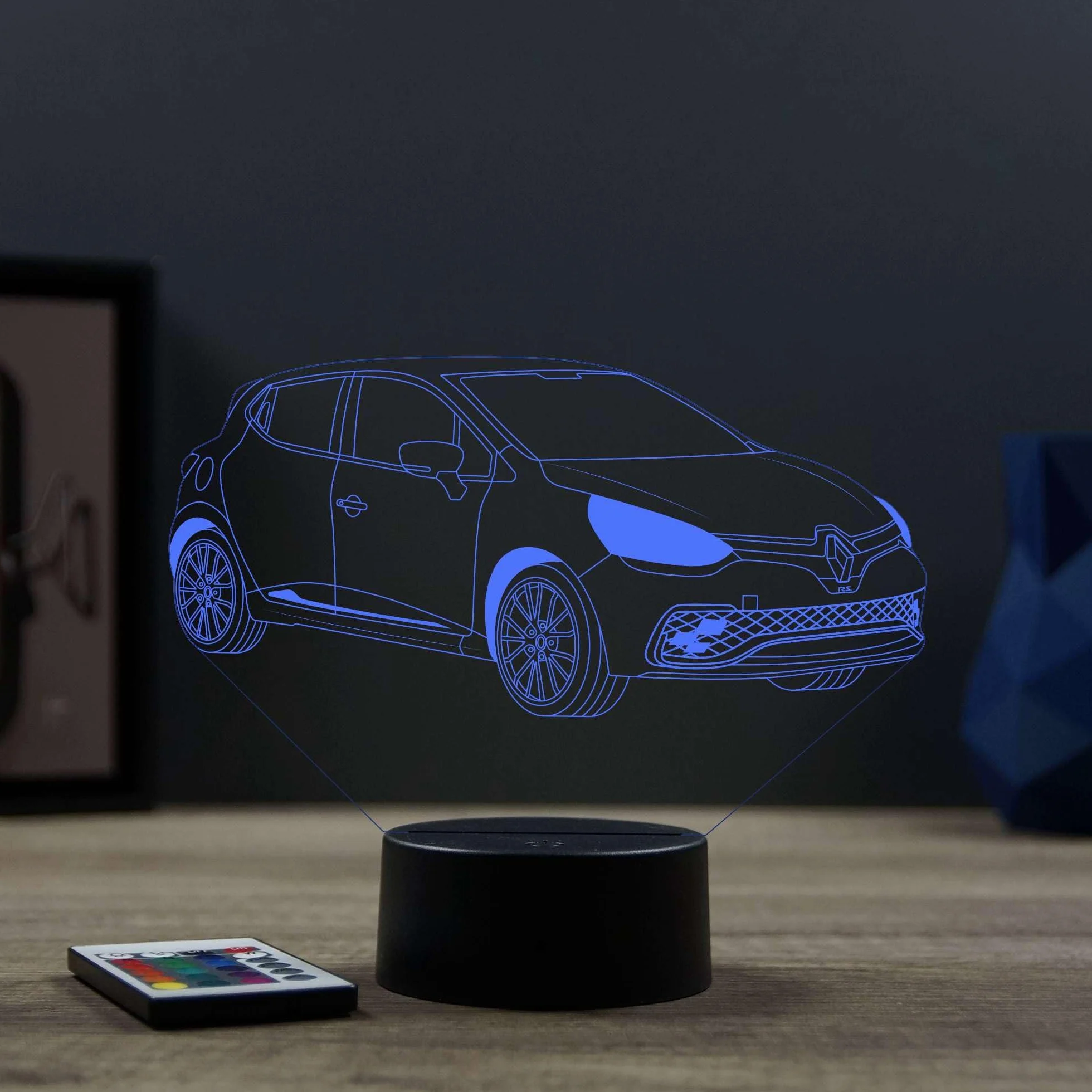 Le Illusion 3D Renault Clio 4 RS Veilleuse LED 16 Couleurs 4 Modes Télécommande Made in France