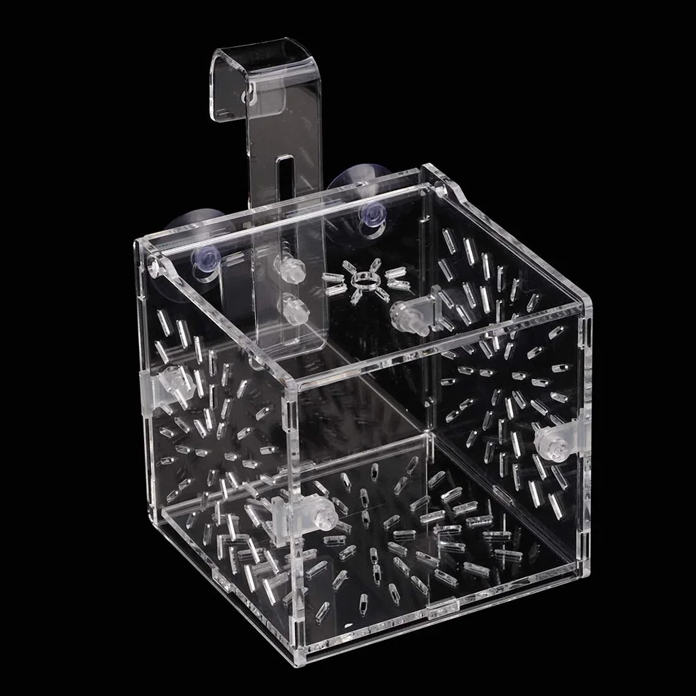 Fabater Boîte d'élevage de Poissons Non Toxiques, Aquarium Éclosion Suspendue 10x10x10 cm