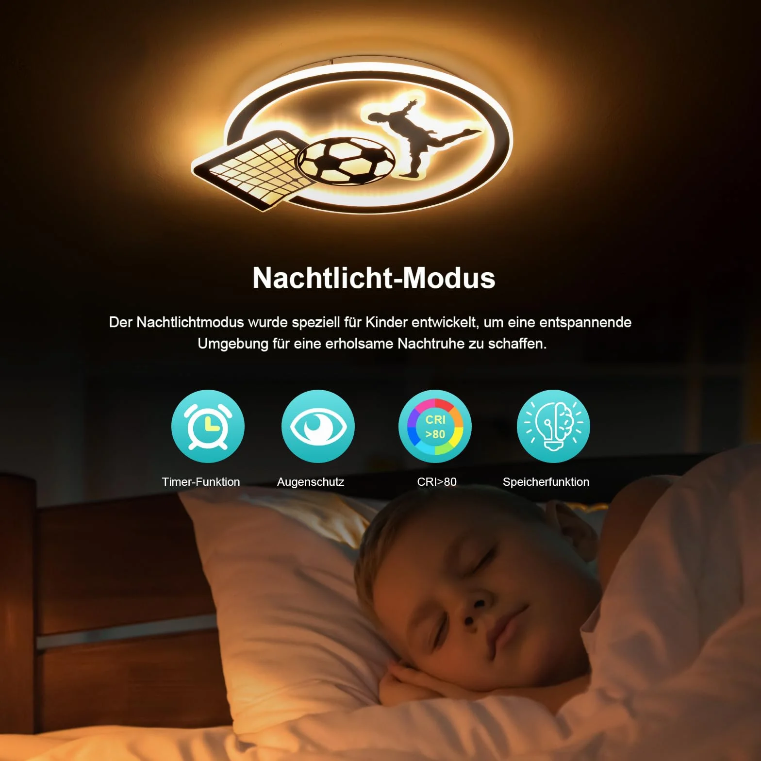 OTREN Plafonnier LED Football 44CM Dimmable 3000K-6000K avec Télécommande
