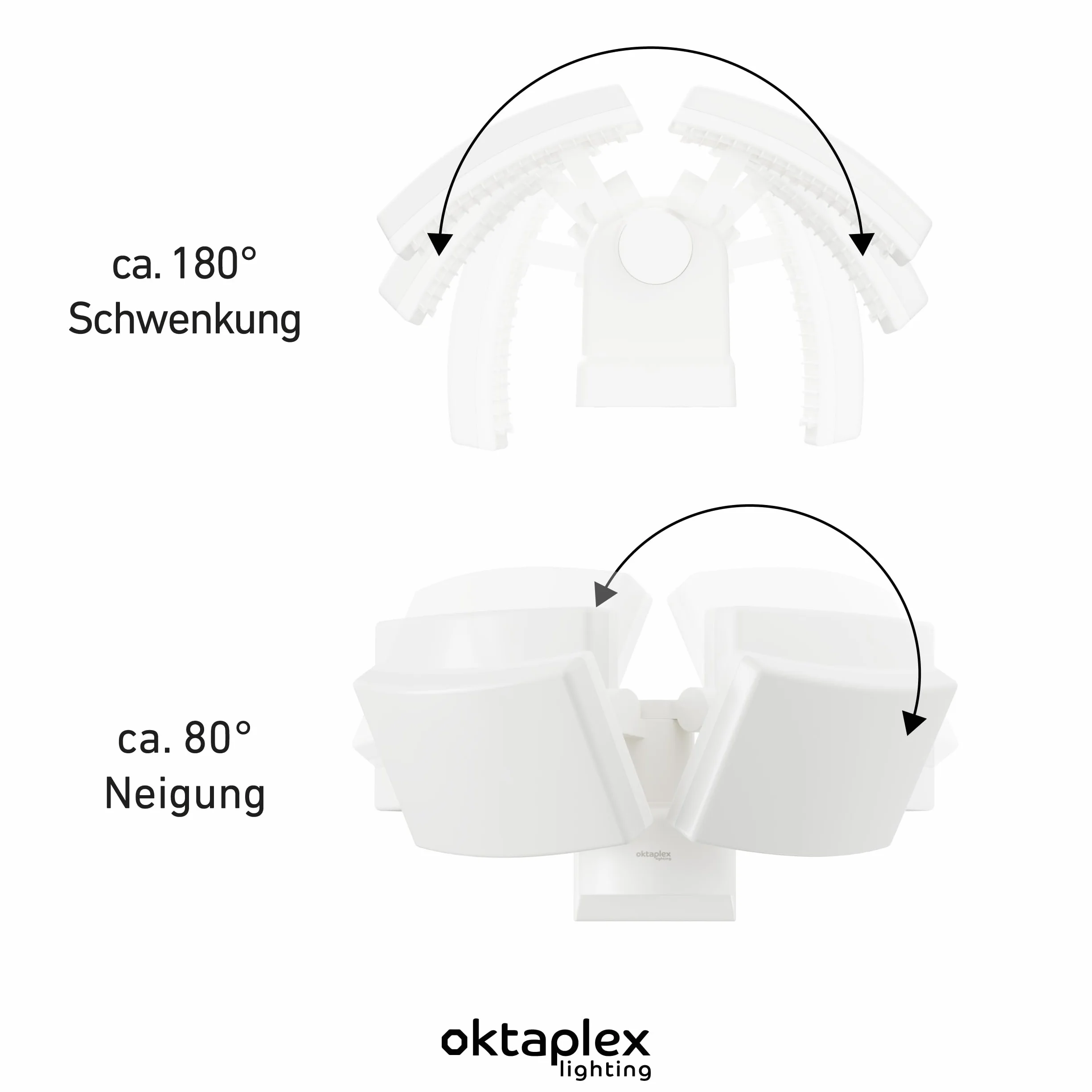 Oktaplex Cali Dos lampe d'extérieur orientable pivotante 3000K blanc chaud 40W IP65 LED 230V