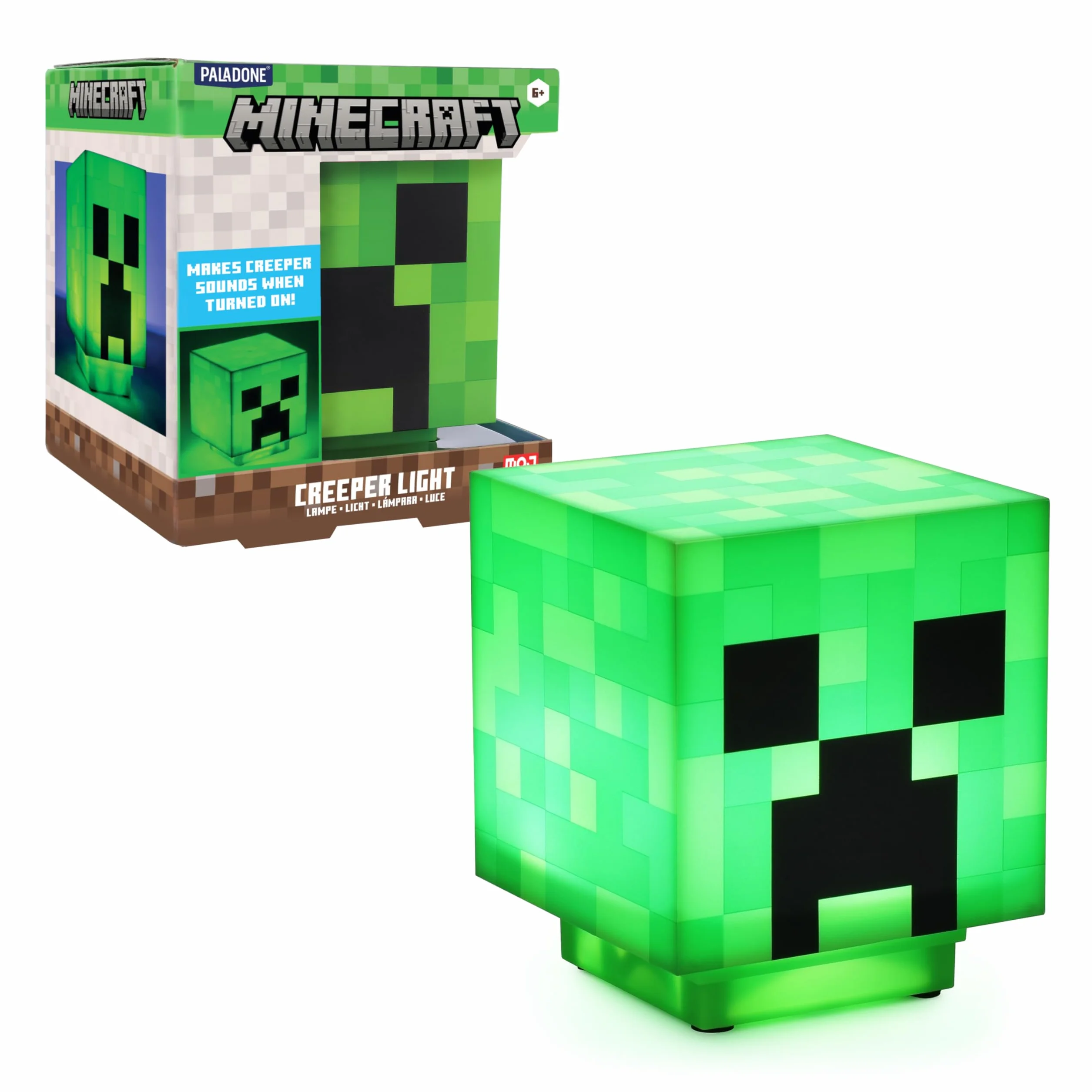 Lampe de Bureau Minecraft Creeper avec Sons Officiels - Lampe de Nuit Portable pour Chambre Gamer