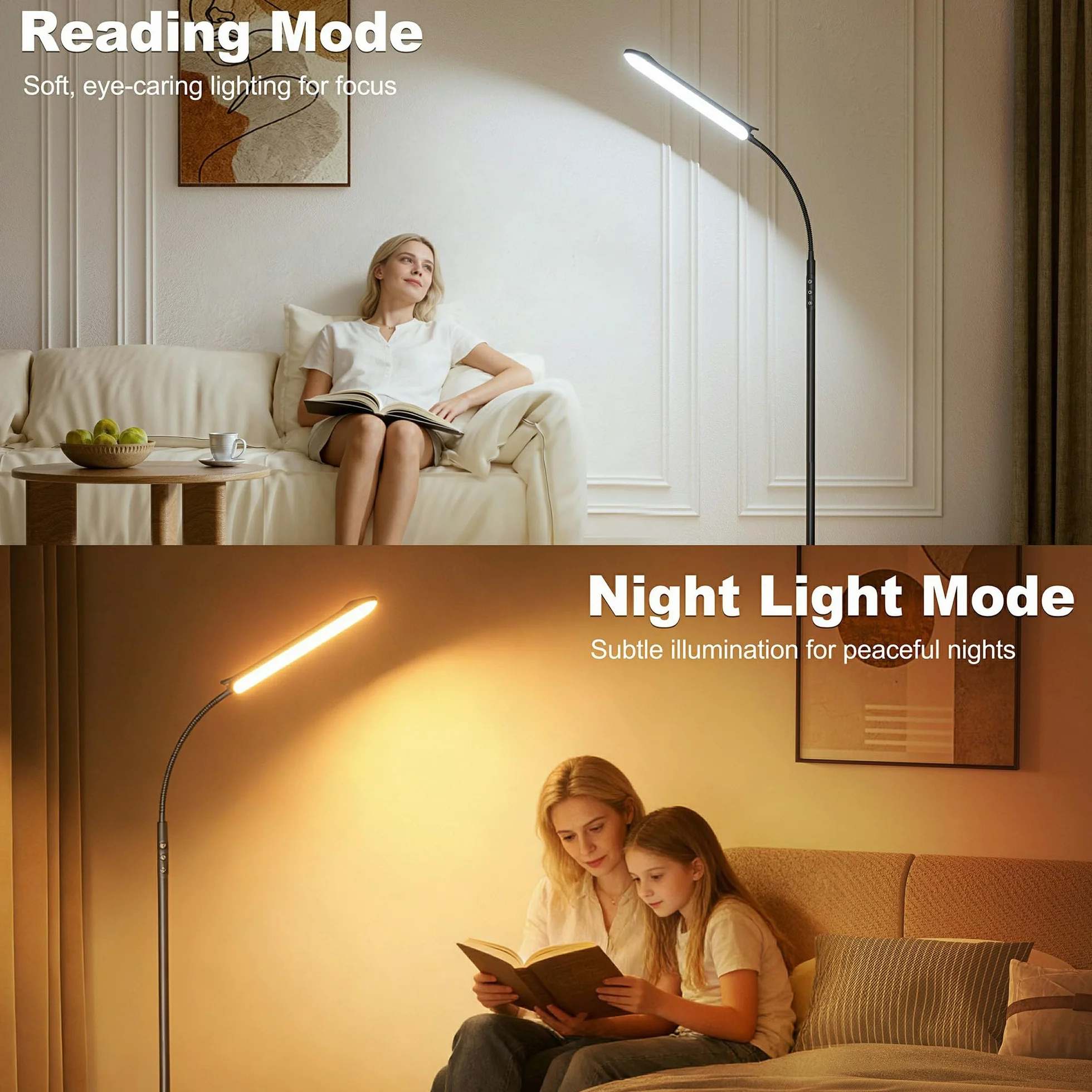 Lampadaire sur Pied LED Dimmable 18W 1800 Lumens 2700K-6500K avec Télécommande et Contrôle Tactile