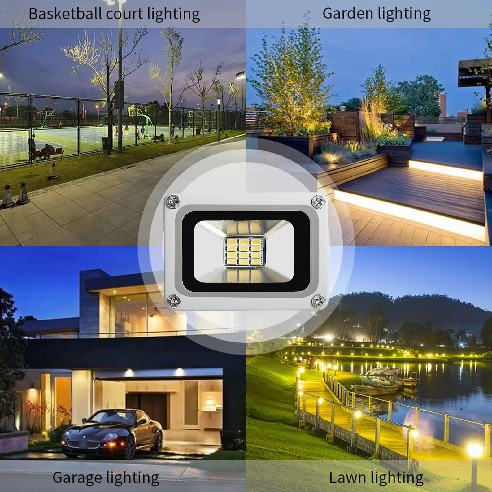 Projecteur LED 10 W 12-24 V CC IP68 Éclairage Extérieur Étanche