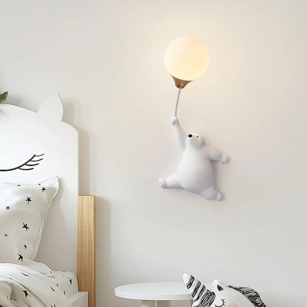 Applique murale ours dessin animé ballon G9 pour chambre enfant