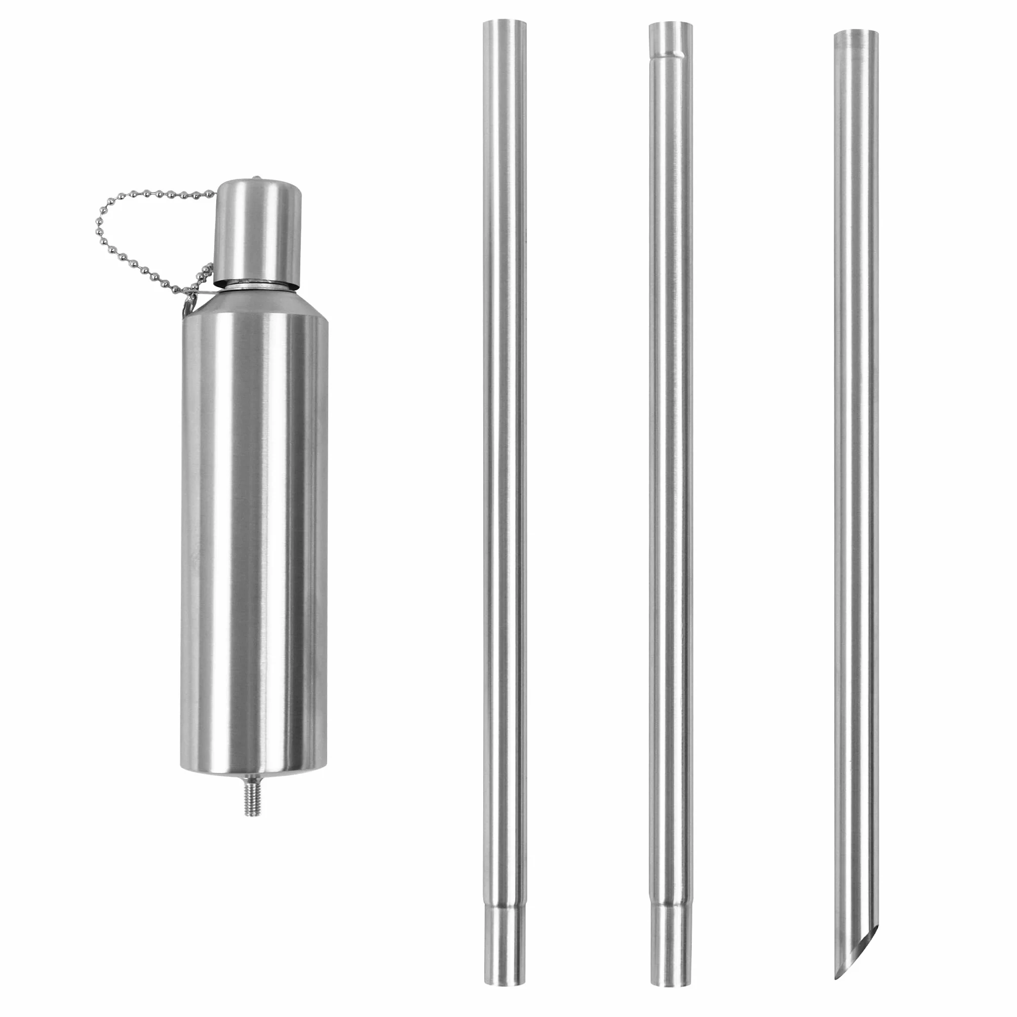 Lot de 6 torches de jardin en acier inoxydable rechargeable