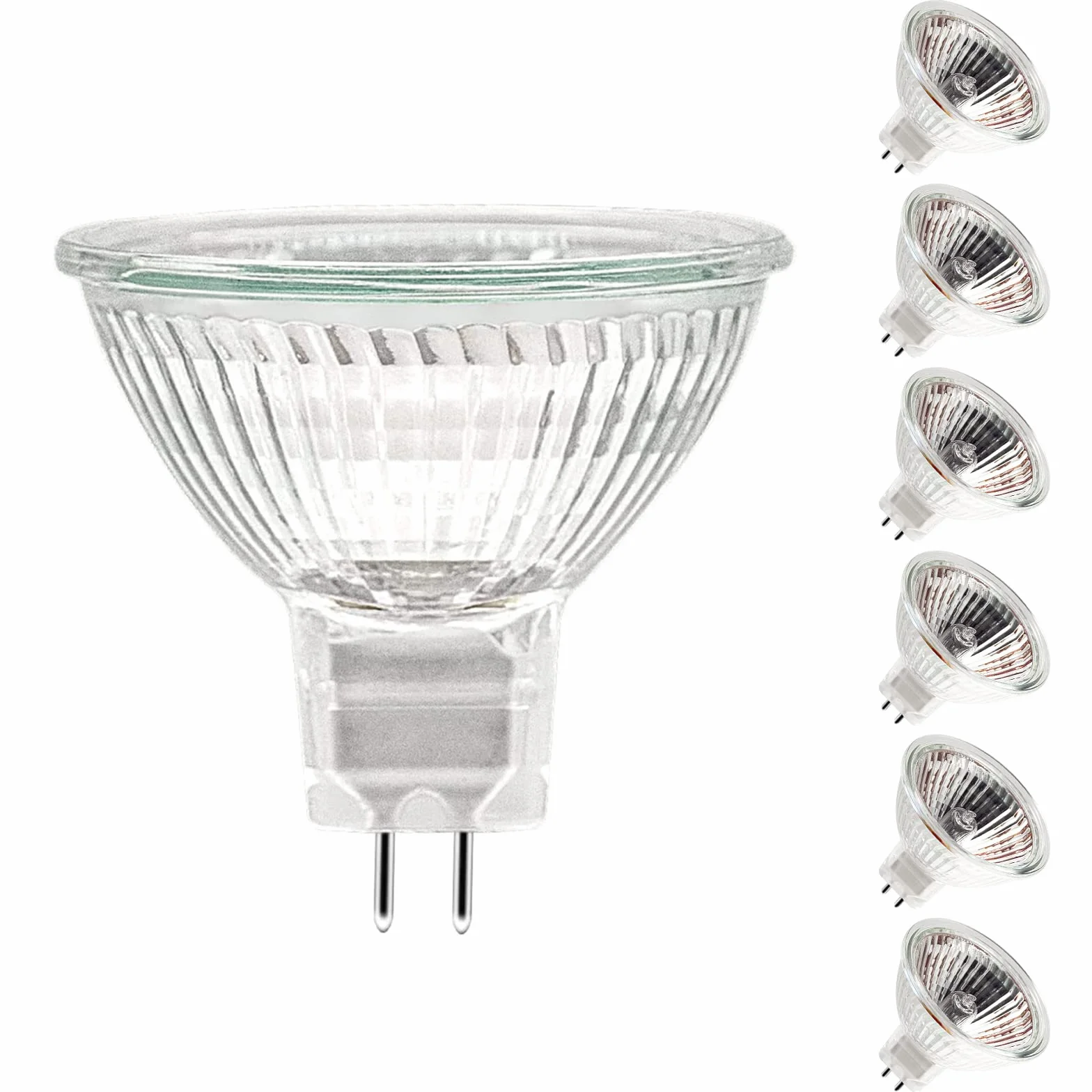 Ampoule Halogène GU5.3 50W 12V MR16 Dimmable 500LM 2700K Blanc Chaud Pack de 6