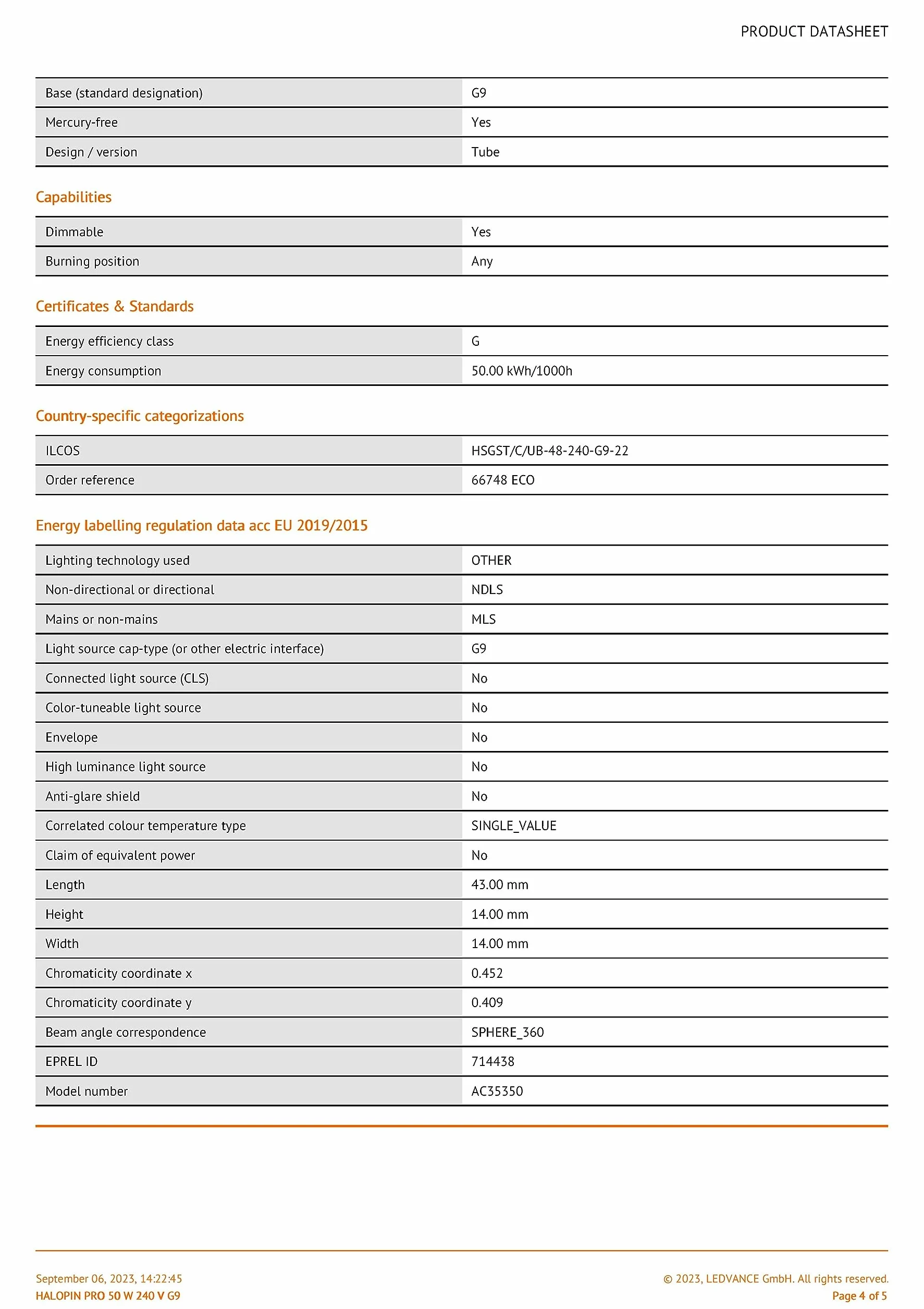 OSRAM Halogènes Superstar capsule 48W équi. 60W G9, Transparent, 2 unités
