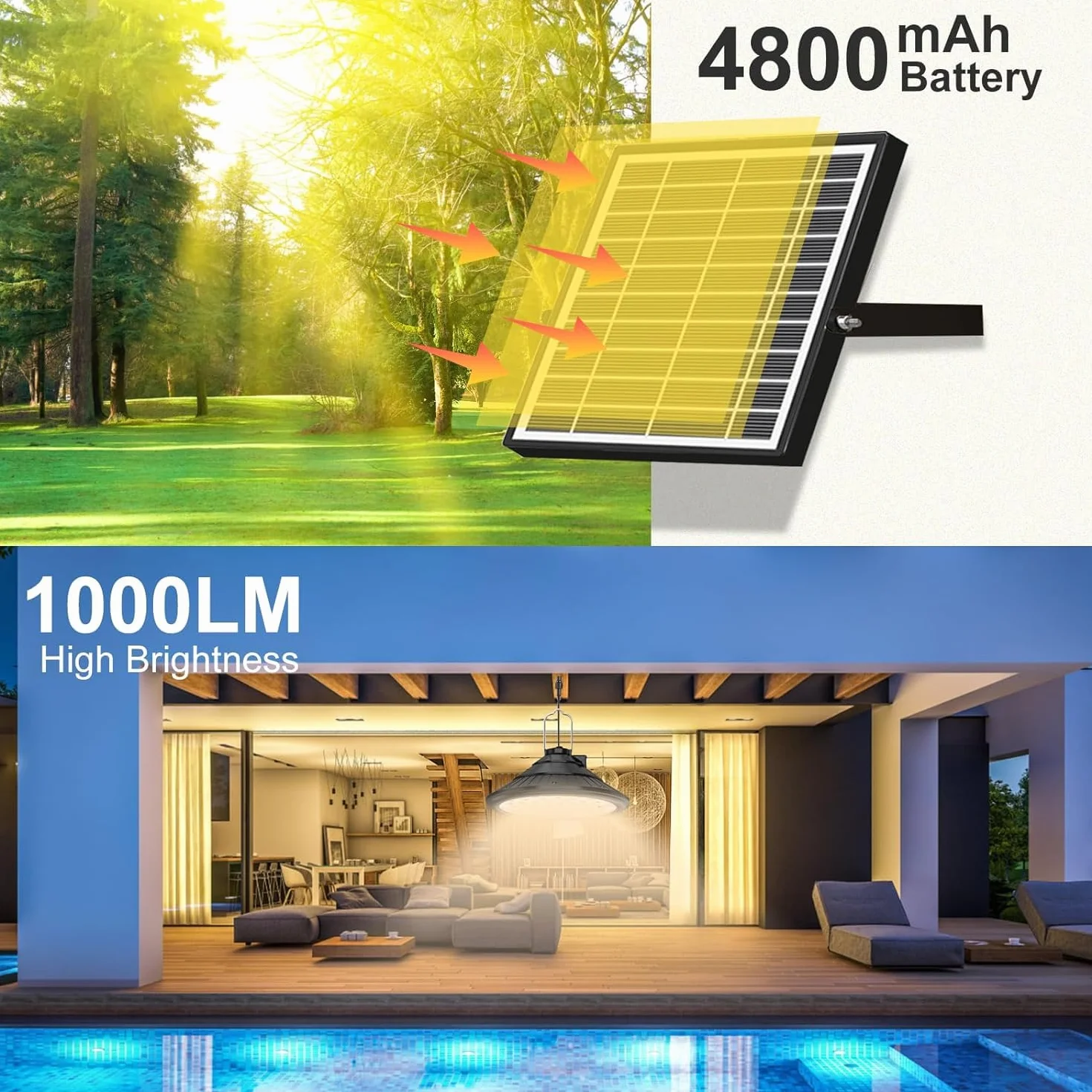 Lixada Lampes solaires extérieur IP66 étanches télécommande 3 températures 4 modes LED suspendues