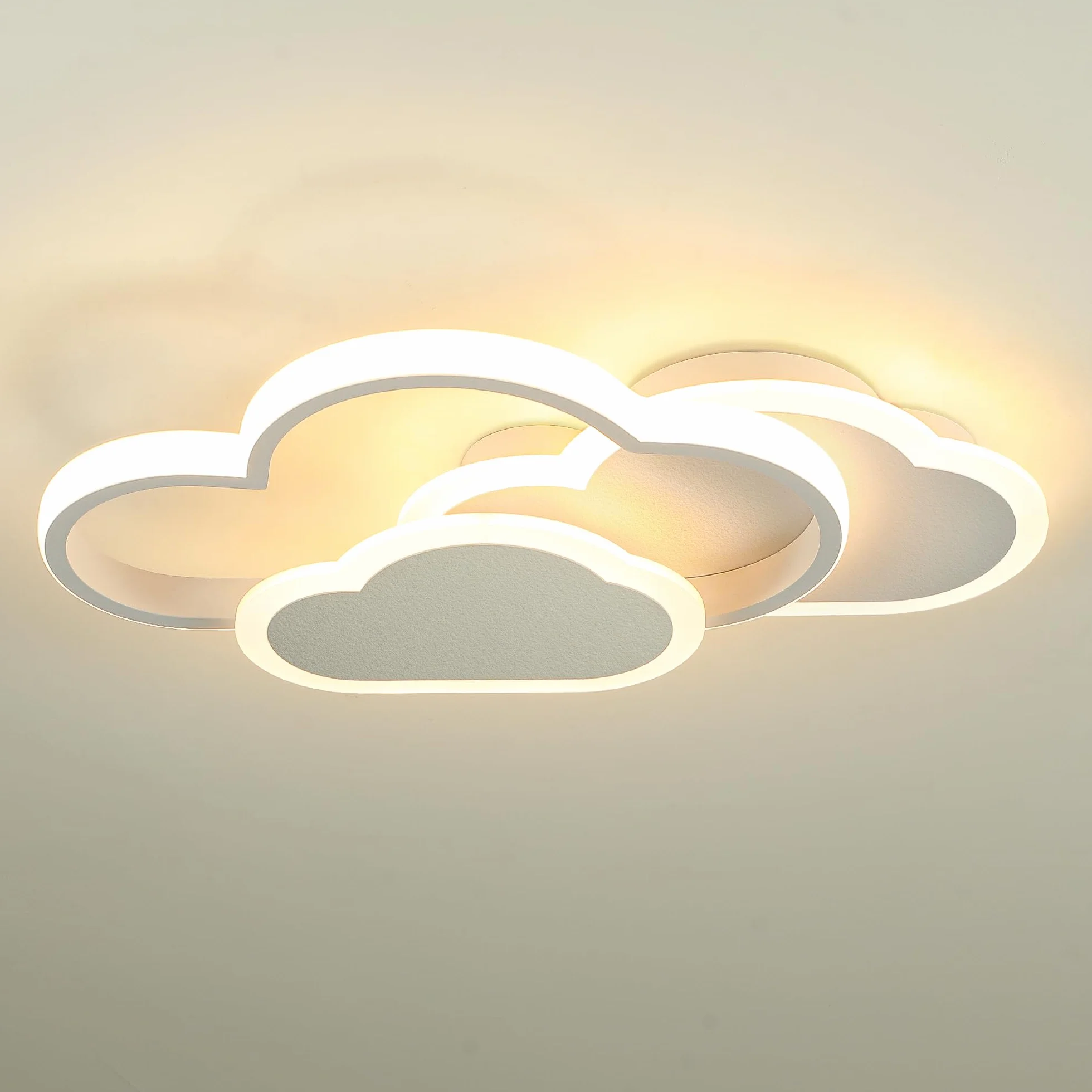 Plafonnier LED Enfant 21W 3000K/4500K/6500K 2100lm CRI≥80 Lampe Plafond avec Fonction Mémoire Blanc
