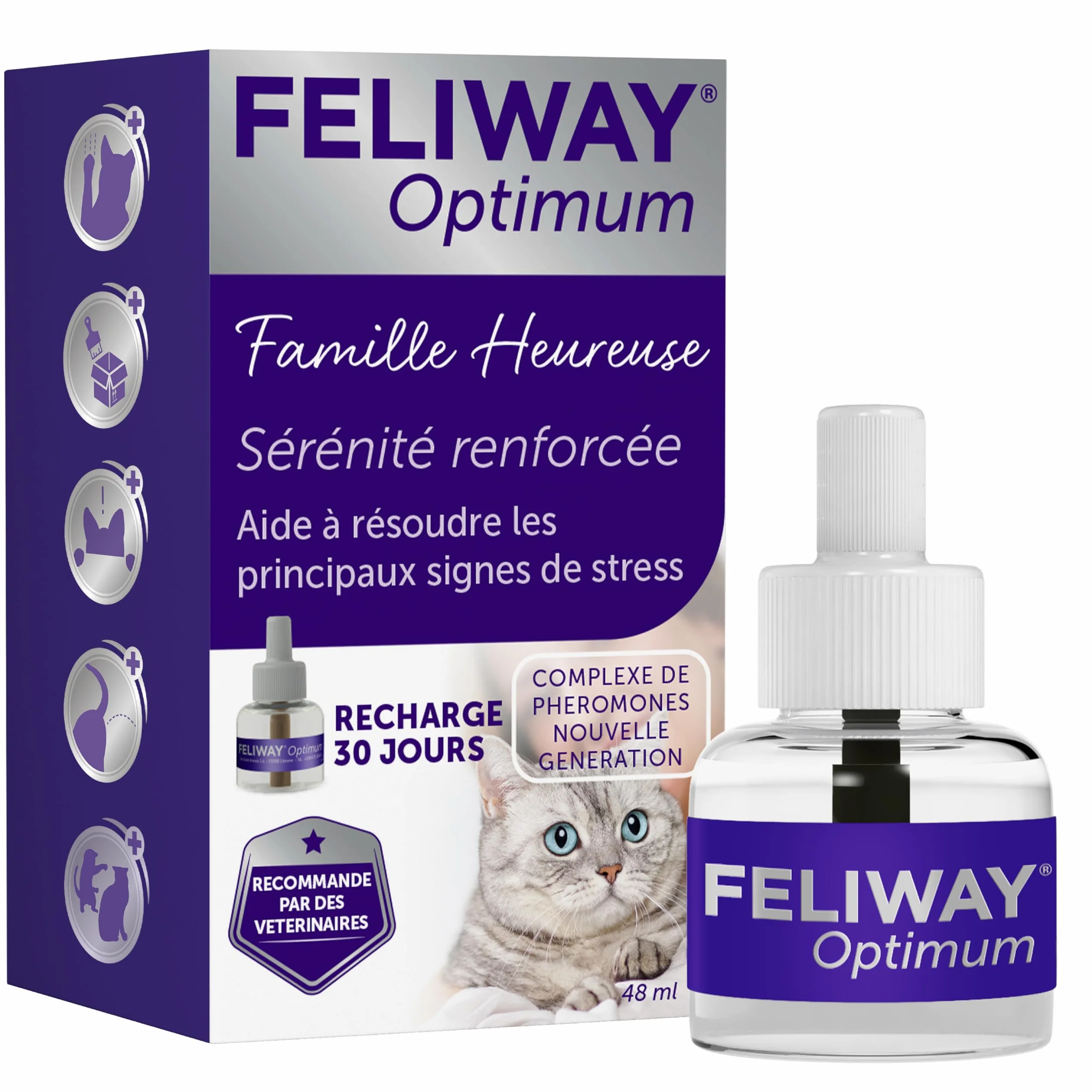 FELIWAY Optimum Recharge 30 Jours Anti-Stress pour Chat Phéromones Apaisantes