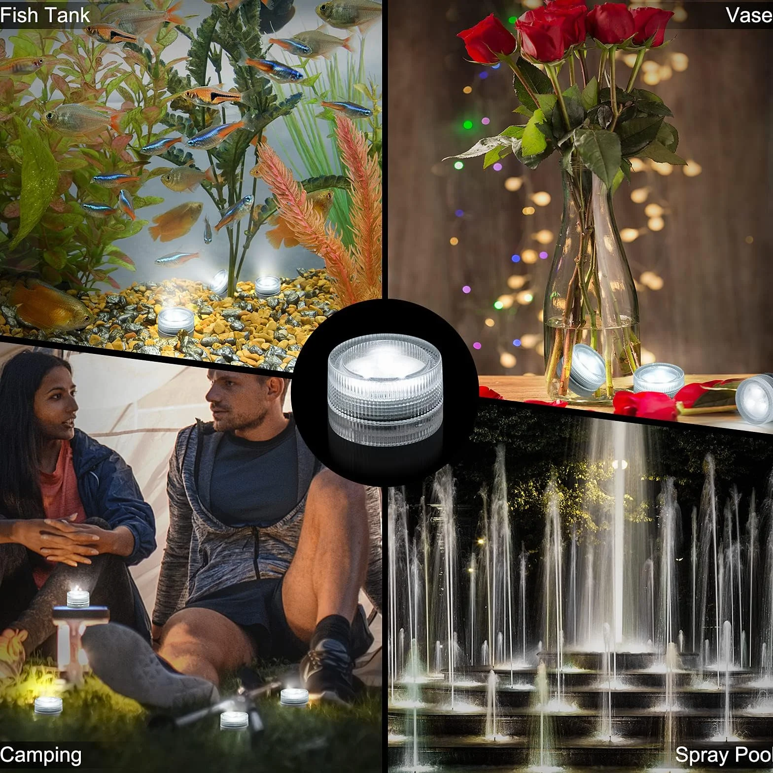 Mini bougies chauffe-plat LED étanches blanches pures à piles pour mariages piscines vases