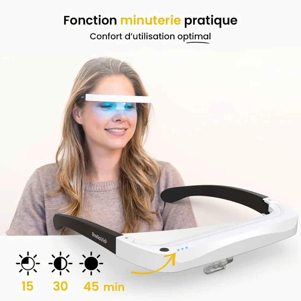 BrellaVio Lunettes à lumière du jour Pro 12 000 lux LED sans UV