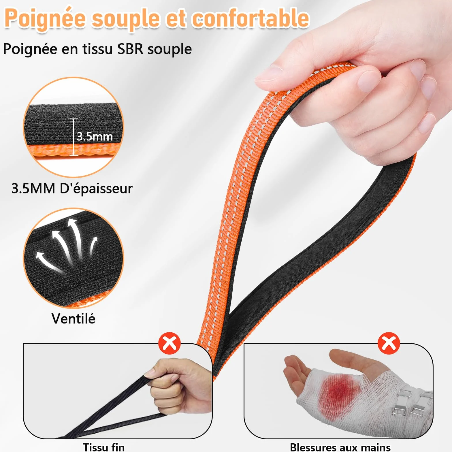 XBEN Longe pour Chien 15M Laisse de Dressage Rembourrée Durable Léger avec Boucle