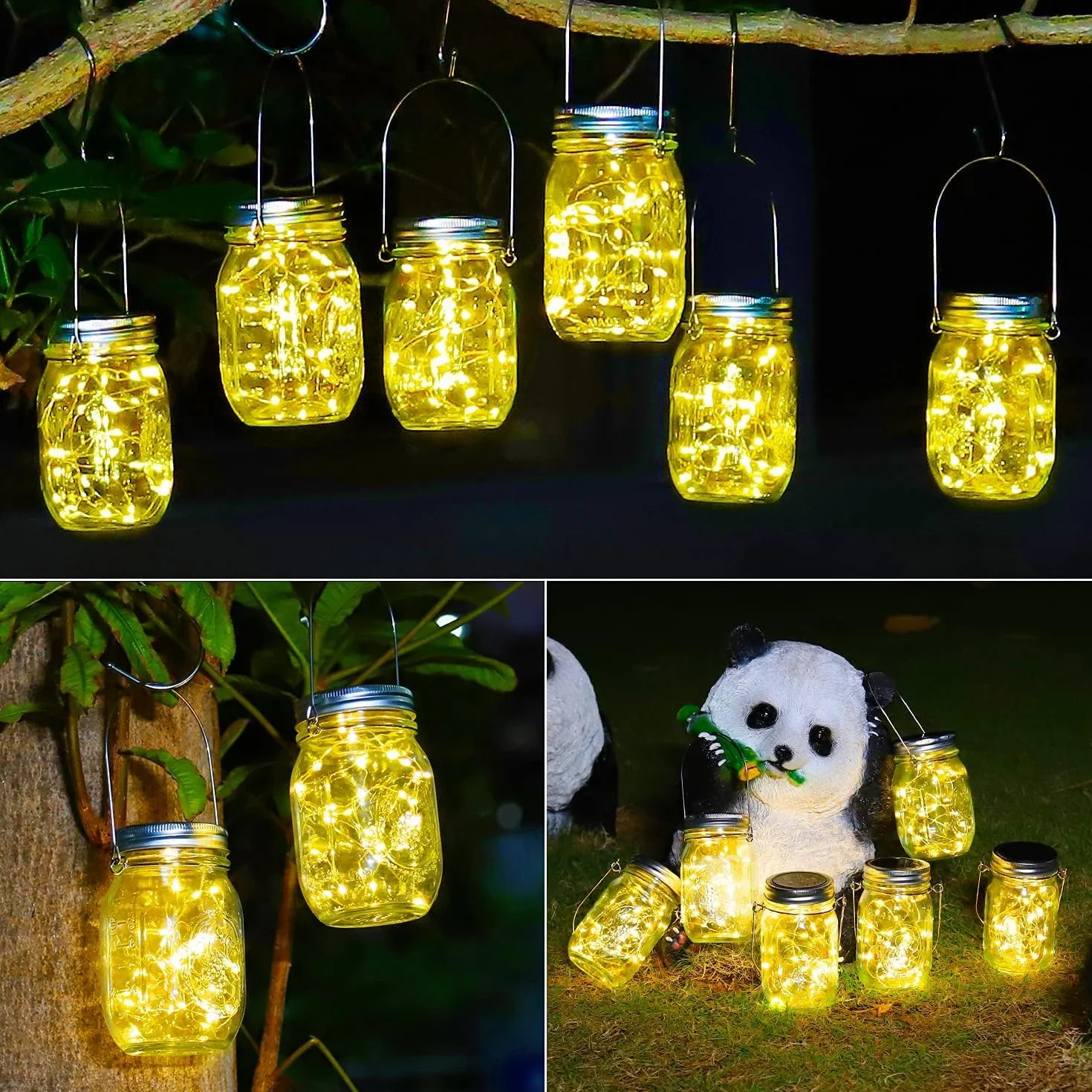 Lanterne Solaire Exterieur Jardin 6 Pièces 30 Led Étanche Ip65 Luciole Lumière Solaire Déco Noël Patio Pergola