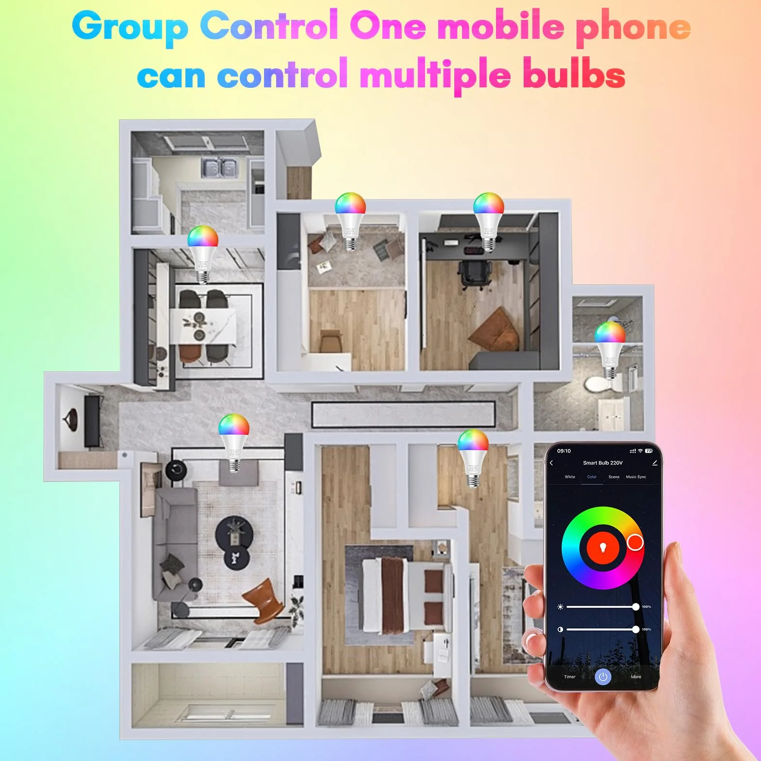 Ampoule Connectée WiFi Dimmable LED E27 Compatible Alexa Google Assistant