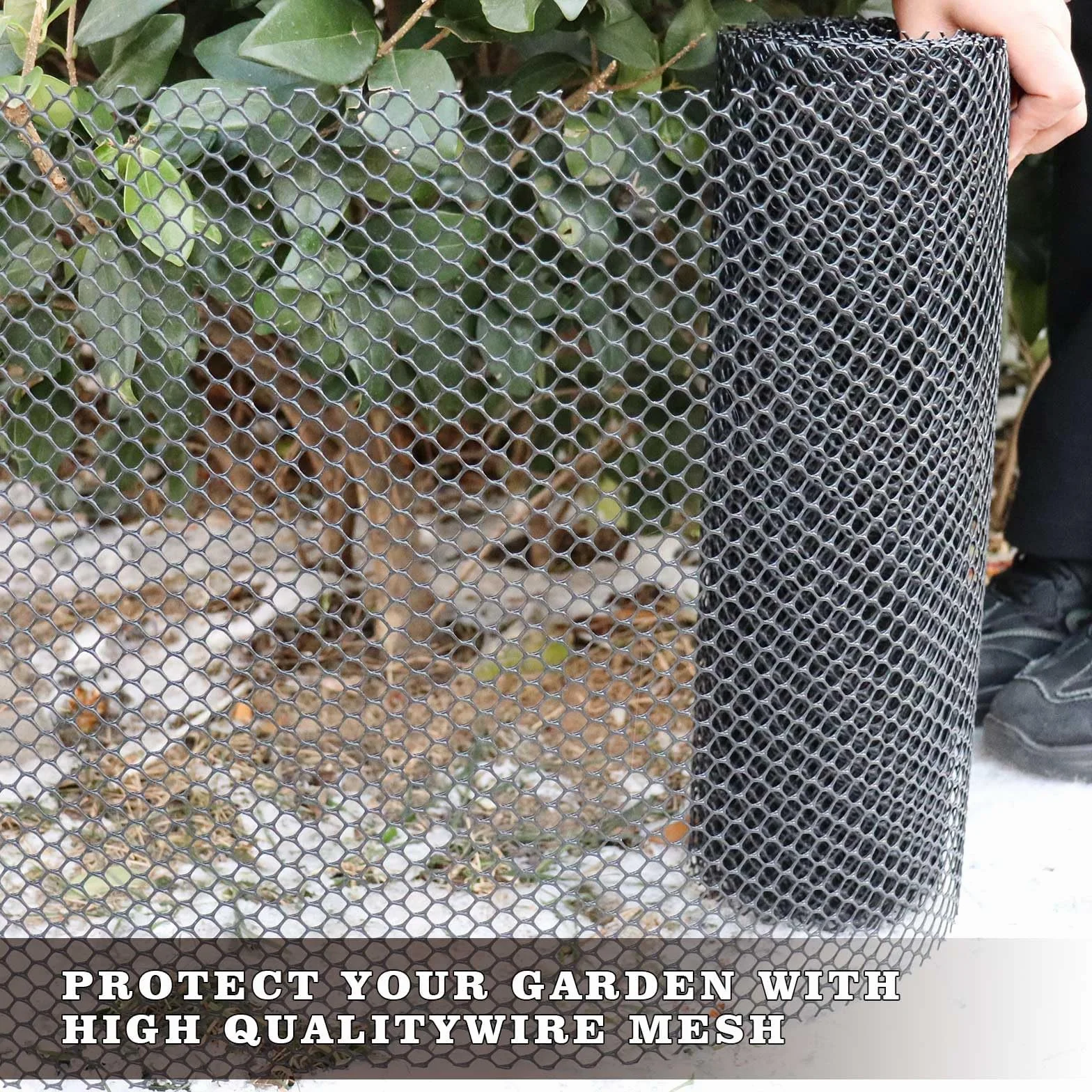 Clôture en Maille Plastique Noir 5 m x 40 cm Filet Protection Arbres Barrière Chats Chiens Lapins Plantes