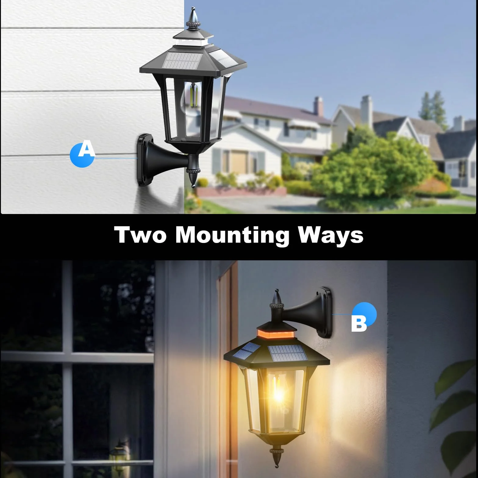 COLBOR Lampes Solaires Extérieur avec Détecteur de Mouvement, IP65, Style Vintage