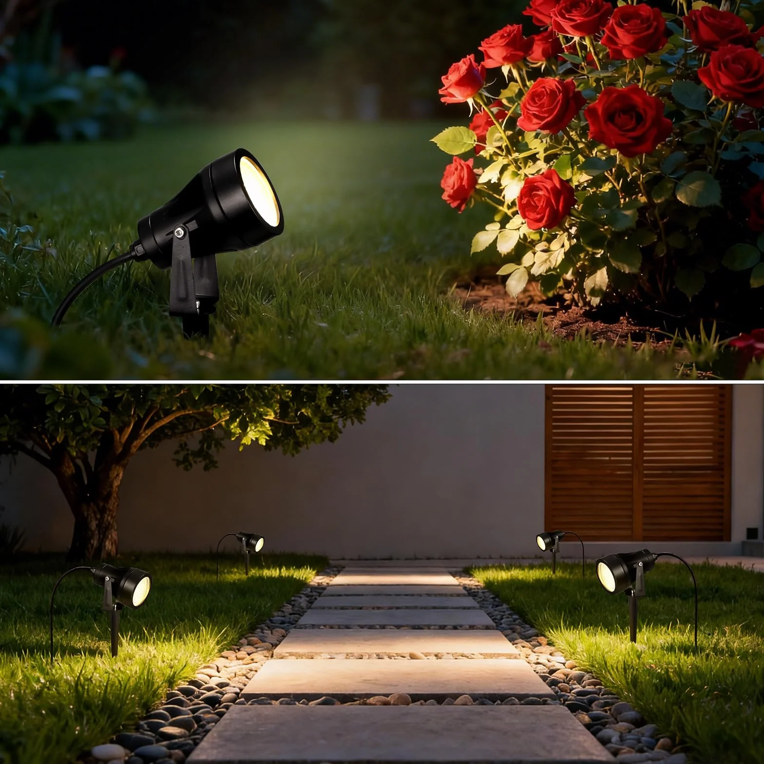 VivaLet Spot LED Extérieur 7W 700LM IP65 3000K Projecteur Jardin avec Piquet de Terre