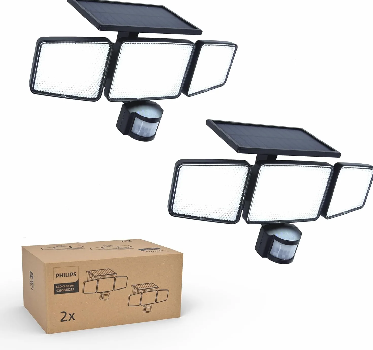 Philips Lampe de sécurité solaire Extérieur 302 LED 1200 lm IP65 Détecteur de mouvement PIR 3 modes