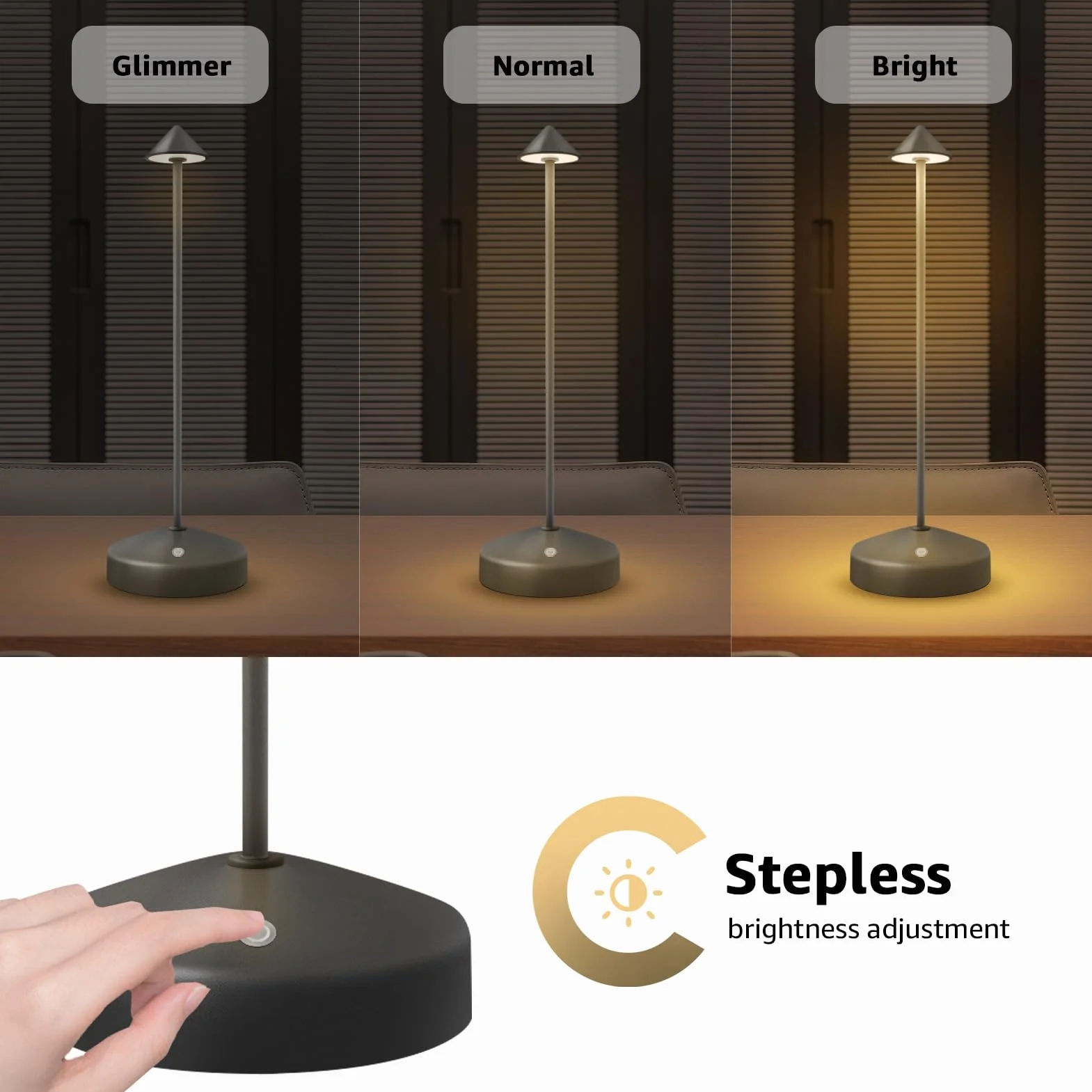 LED lampe de table sans fil dimmable 2700K-6000K IP54 aluminium imperméable extérieur