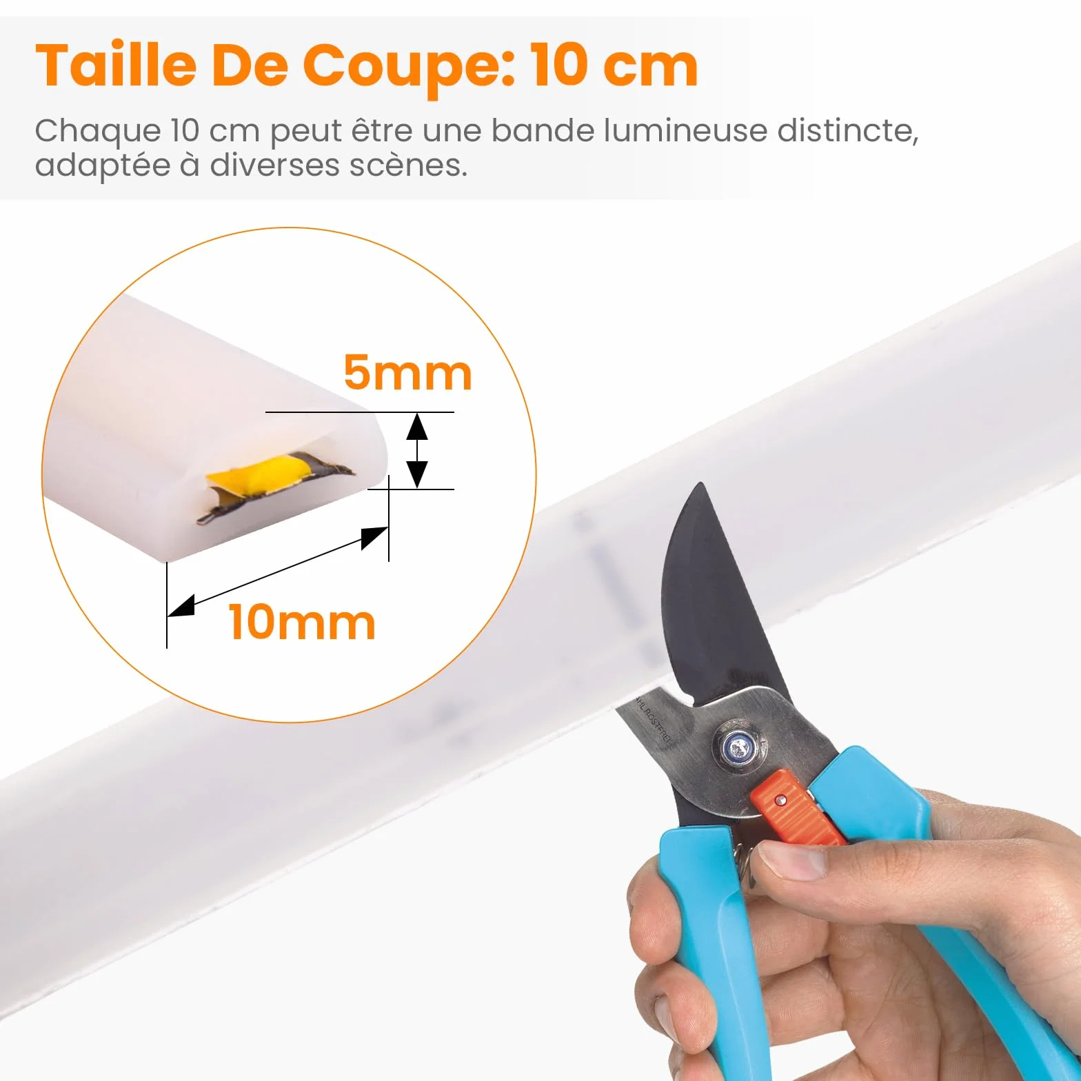 Bande Lumineuse LED COB 240 LEDs/mètre Néon Flex Découpable 220V avec Interrupteur Ruban LED Éclairage Intérieur Extérieur 1M